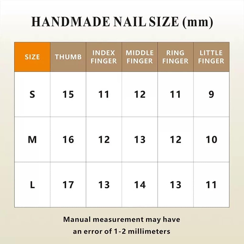 CTTHNBD Medium Press on Nails Almond - Handmade Fake Nails with Flower Design - Spring, French Tip False Nails - for Women (Size S)