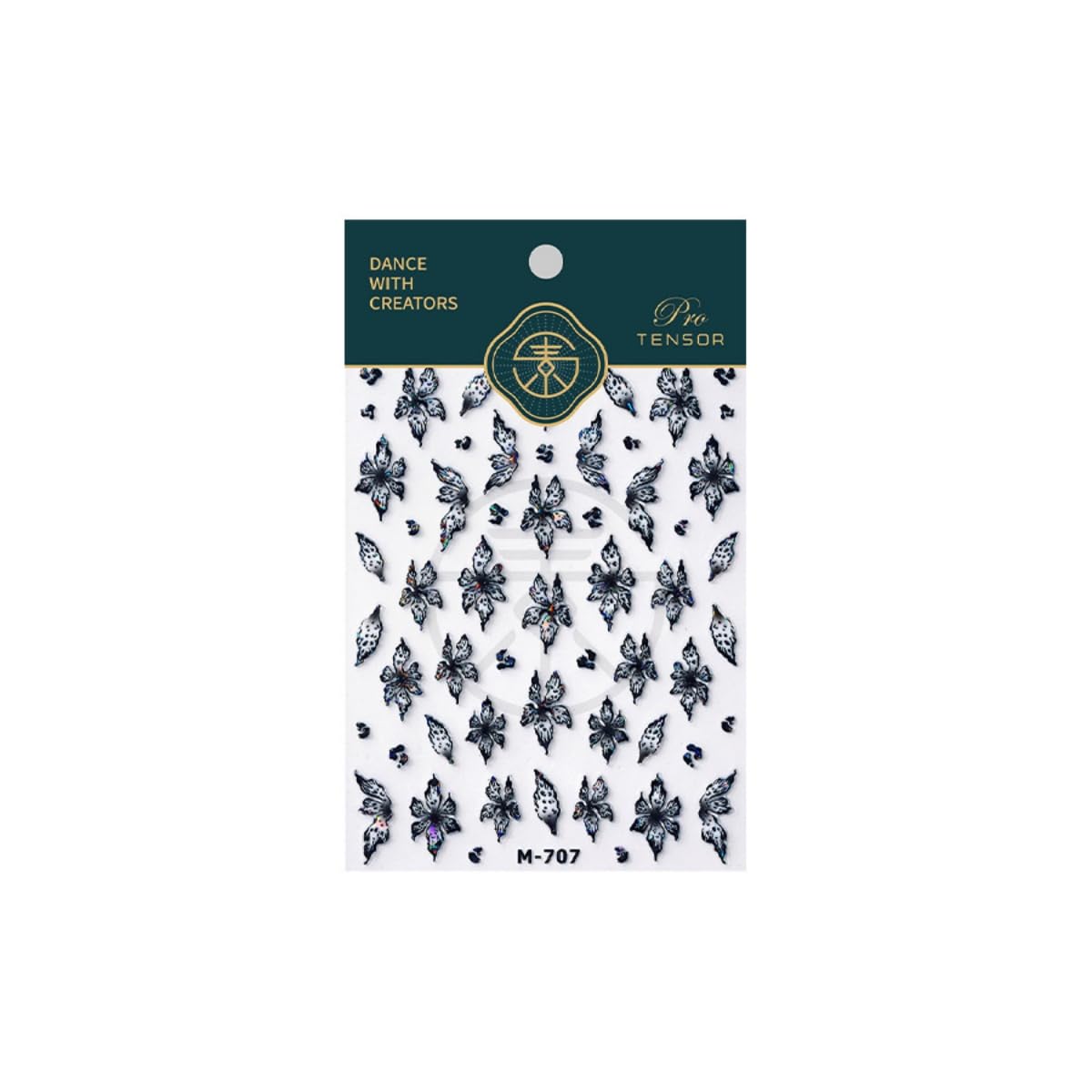 Black Flower Nail Sticker 5D Embossed Laser Flower Nails Art Sticker Self Adhesive Nails Decals Holographic Floral Nail Art for Women Manicure Supplies Nails Art Decorations