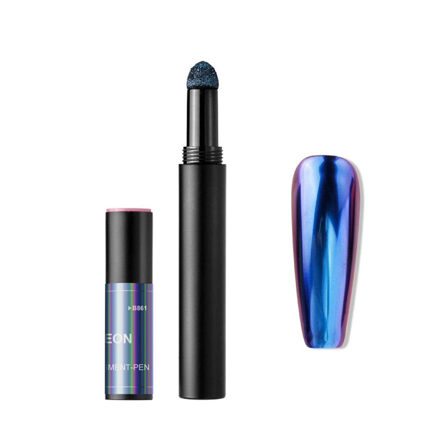 Chrome Nail Powder Pen - RoseFlower 6 Pcs Air Cushion Nail Powder Pen with Mirror Effect Glitter Nail Art Pens Eyeshadow Pens Nail Art Design Decoration Nails DIY Nail Art Manicure Tool