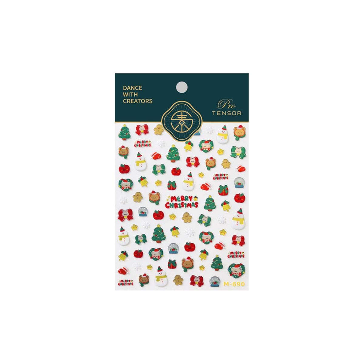 Christmas Nail Art Stickers 5D Embossed Cute Snowman Nail Stickers Self-Adhesive Christmas Eve Fruit Xmas Tree Stocking Nail Decals for Women Girls Winter Holiday Manicure DIY Nail Supplies