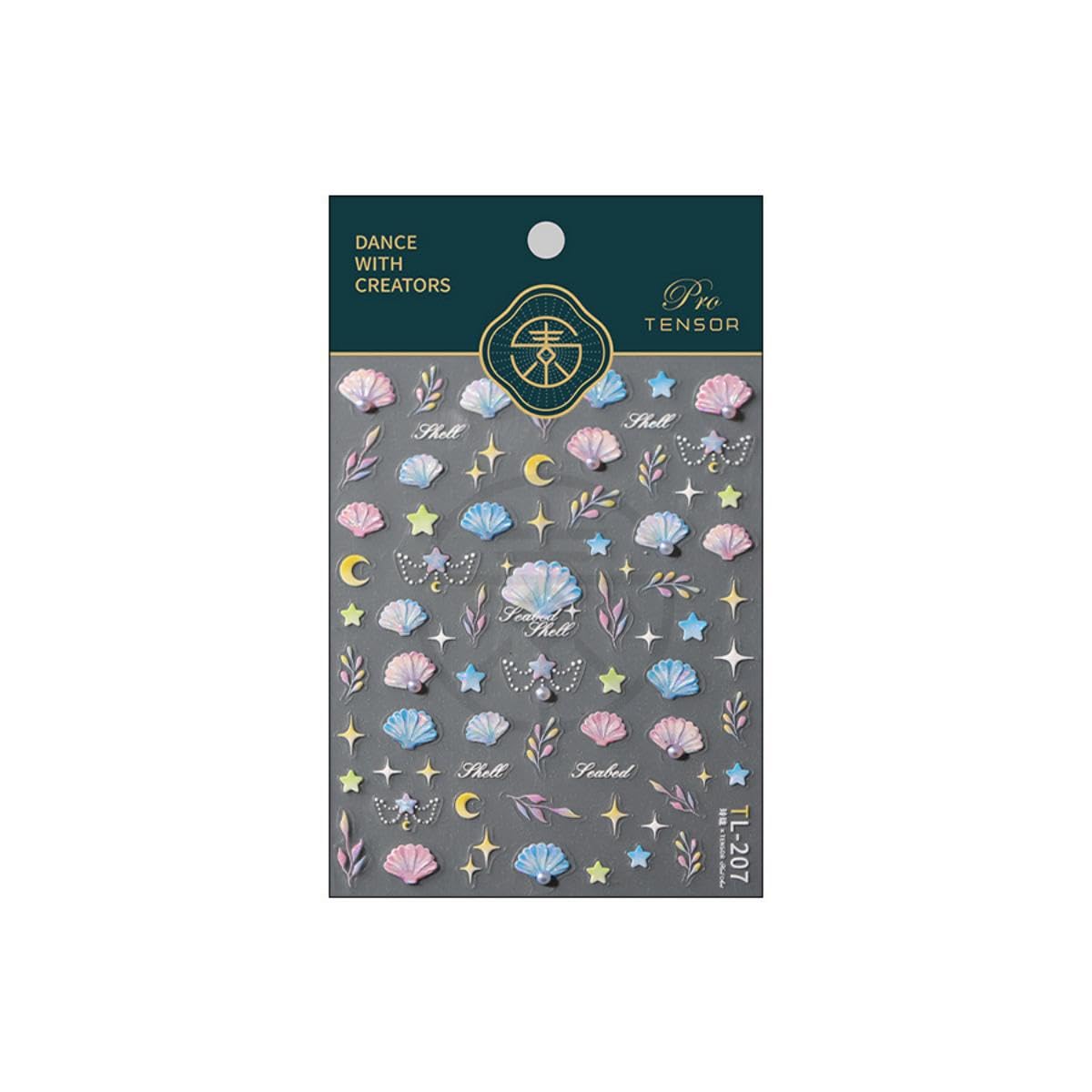 5D Embossed Seashell Nail Stickers Ocean Nail Art Stickers Self-Adhesive Summer Nail Decals Ocean Sticker for Acrylic Nails Sea Shell Nails Supplies for Women Girls Manicure DIY