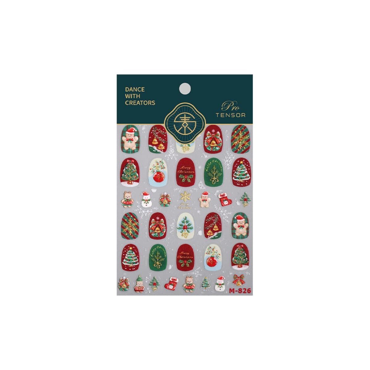 Christmas Nail Sticker 5D Embossed Snowman Xmas Tree Bell Nail Art Sticker Self Adhesive Nail Decals Gold Snowflake Nail Art for Women Manicure Supplies Nails Art Decorations