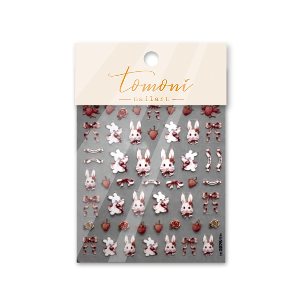Bunny Nail Stickers Lovely Bunny Nail Art Strawberry Ribbon Rabbit Nail Decals Cute Stickers for Nails Designs Self Adhesive Nail Art Supplies & Decorations for Women Girls 1 Sheet