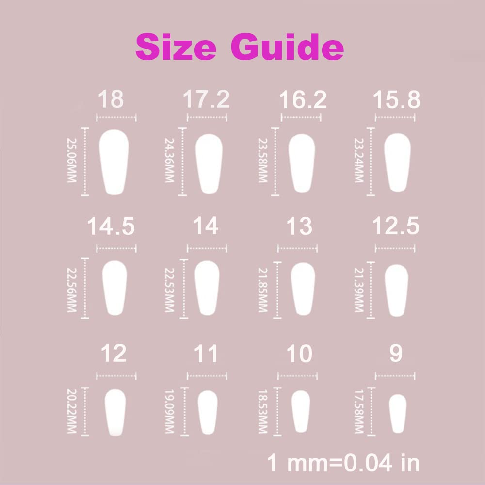 Redykat Handmade 24PCS Glossy Coffin Press On Nails, Salon Quality Nail art, Extra Long Acrylic Fake Nails, False Nails, Home Quick Manicure……… (thermochromic purple)