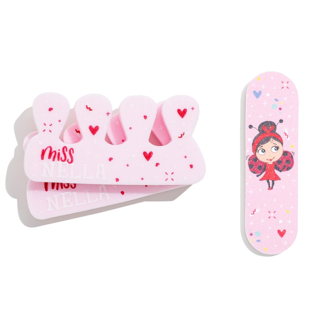 MISS NELLA NAIL KIT & NAIL POLISH- Accessories set for kids Nail Varnish- peel off nail polish, nail stickers, tattoos, nail filer & toe separators- all designed foe children hands & toes