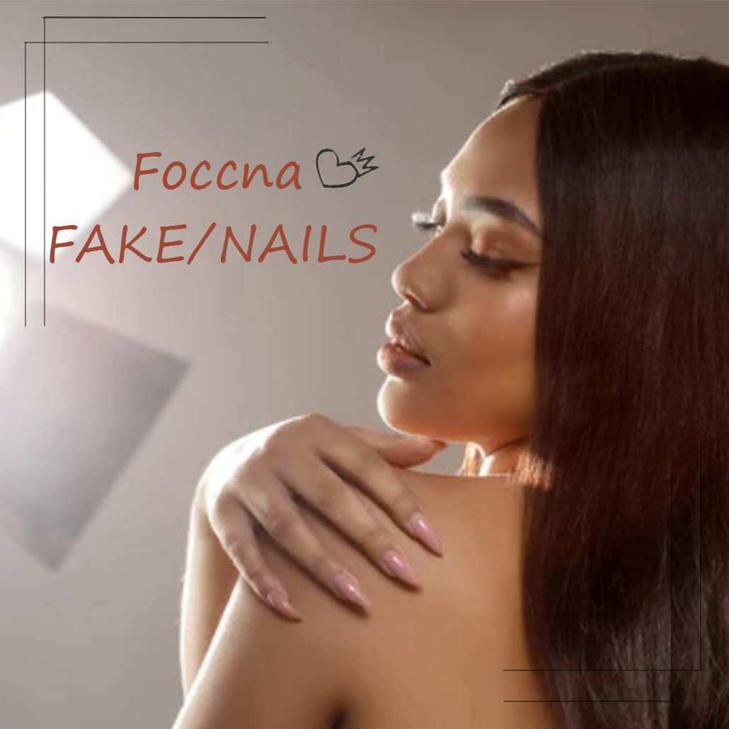 Foccna 24pcs Pink Fake Nails Square French Tip Press on Nails Medium Glossy Blue False Nail Tips Artificial Finger Manicure for Women