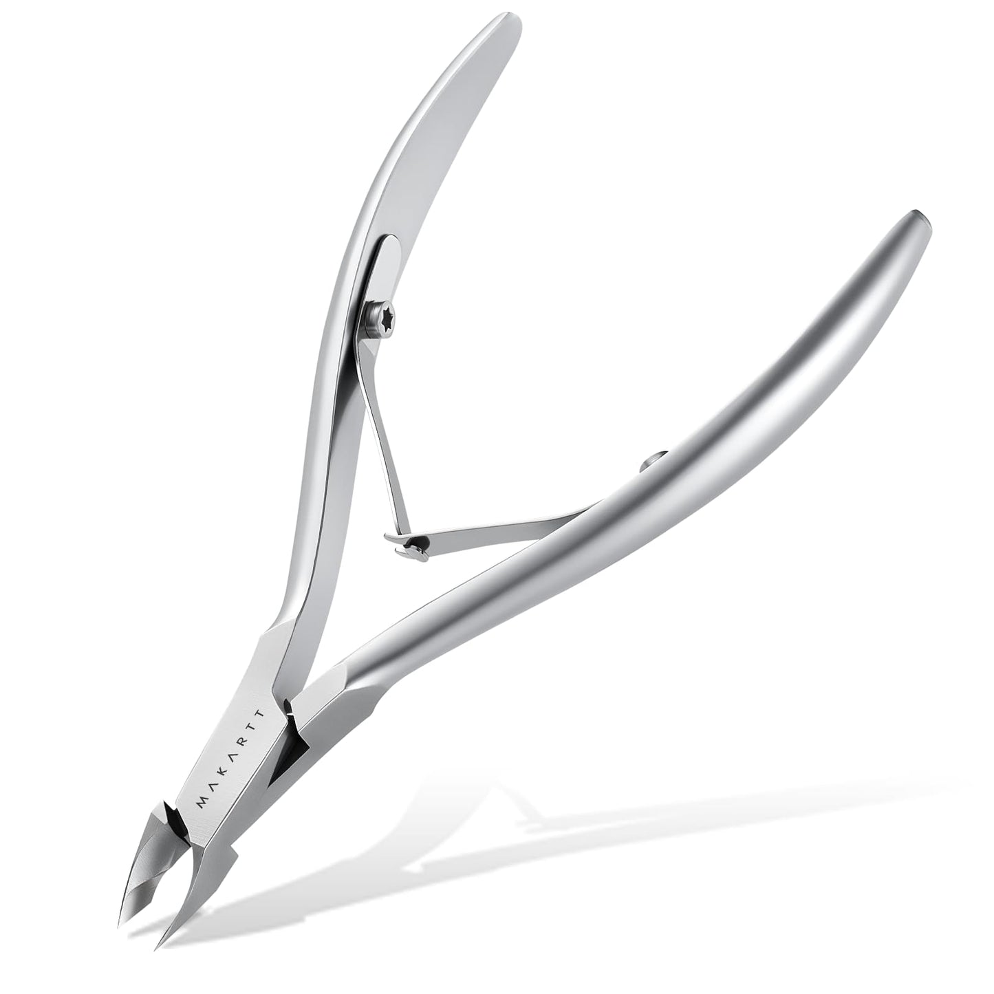 Makartt Professional Cuticle Nipper: 1/2 Jaw Precision Cuticle Trimmer for Beginners & Nail Technicians, 5mm Short Blade, Rust-Resistant Stainless Steel, Salon & Detailed Nail Art Use (Pearl Chrome)