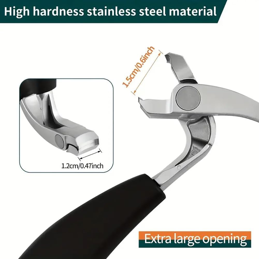 Heavy Duty Toe Nail Clippers for Men ,Ergonomic Non-Slip Long Handle Nail Clippers for Adults Seniors (Silver)