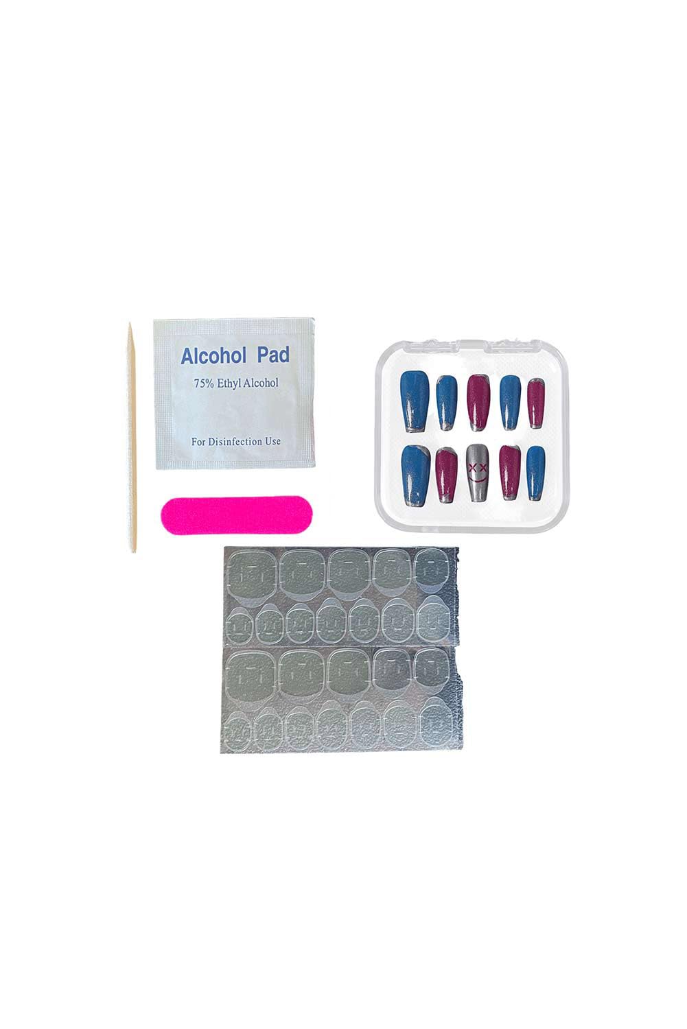Jinx Cosplay Nails Jinx Press On Nails Long Accessories Costume Cosplay Colorful Fake Nail with Nail Glue