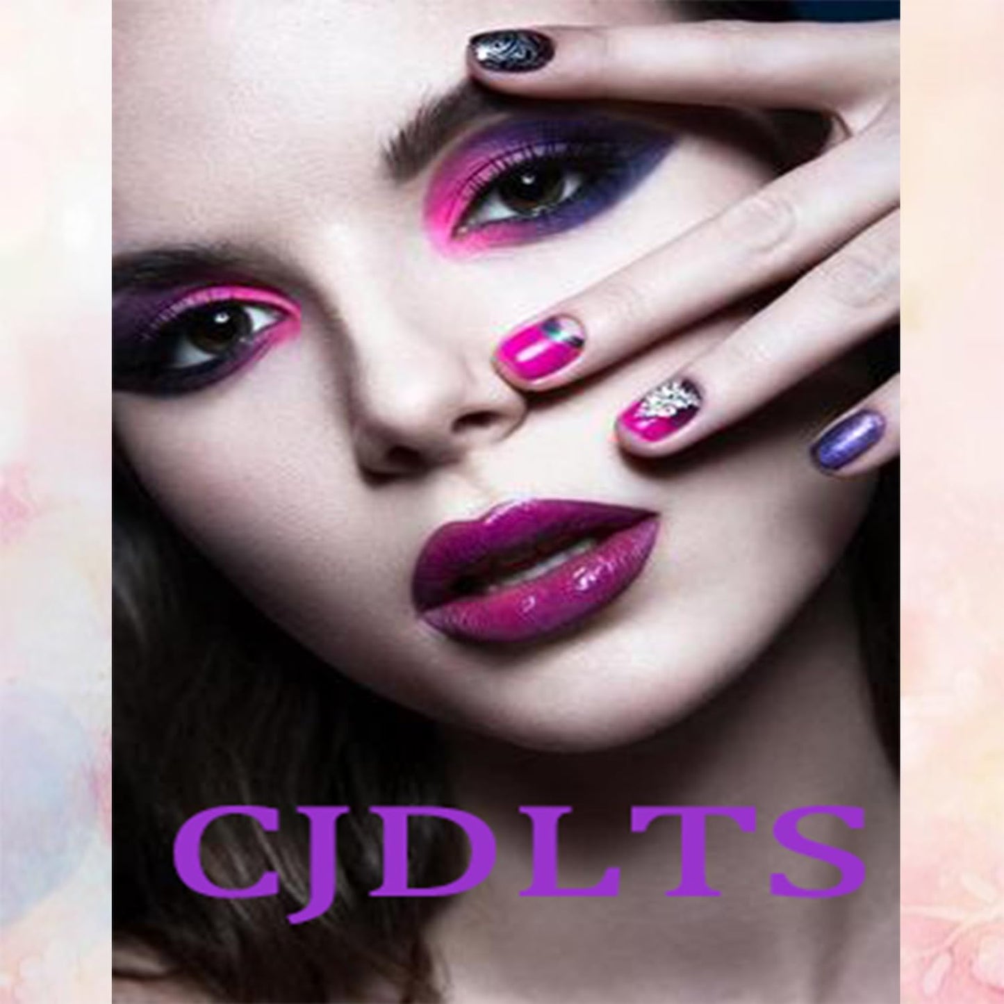 CJDLTS Leopard Almond French Tip Press on Nails Long Length 3D Cherry Fruit Design Full Cover Artificial False Nail Press Ons Fingernails Acrylic Nail Reusable Glue on Nails for Women 24Pcs