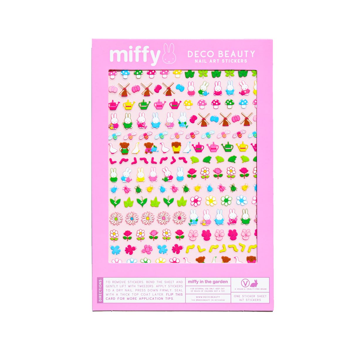 Deco Beauty Miffy in the Garden-Super Thin & Easy-to-Apply Nail Art with the Cutest Designs-Durable & Long-Lasting Nail Art Stickers and Decals for Women, for DIY At-Home Manicures&Salon-Quality Nails