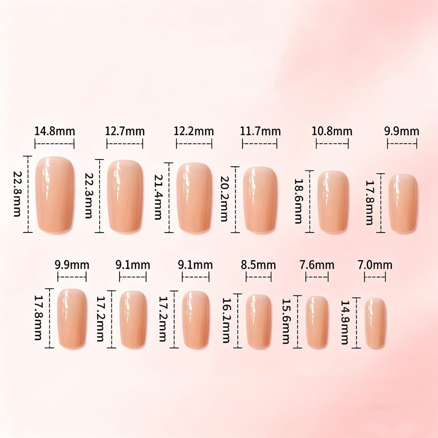Pearl White Press on Nails, Medium Square False Nails for Bridal and Everyday, Glossy Aurora Glue on Artificial Nail, Reusable Chrome Stick on Fake Nail for Women Minimalist Daily Wear