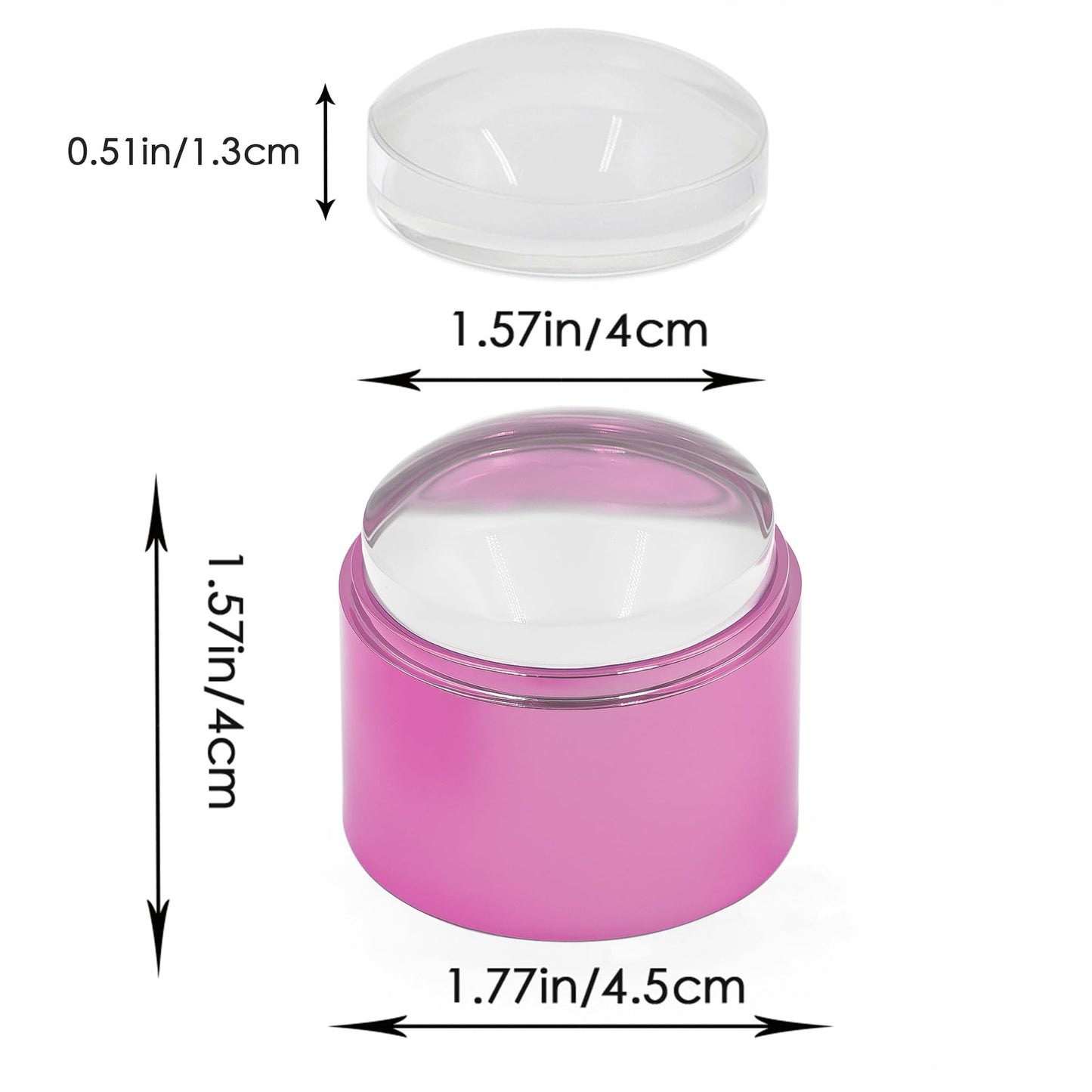 4cm Nail Art Stamper Kit Silicone French Tip Nails Stamp Sticky Nail Stamper with Replacement Heads&Scrapers Nail Art Stamping Nail Printing Tool for Home Manicure Diy (Pink)