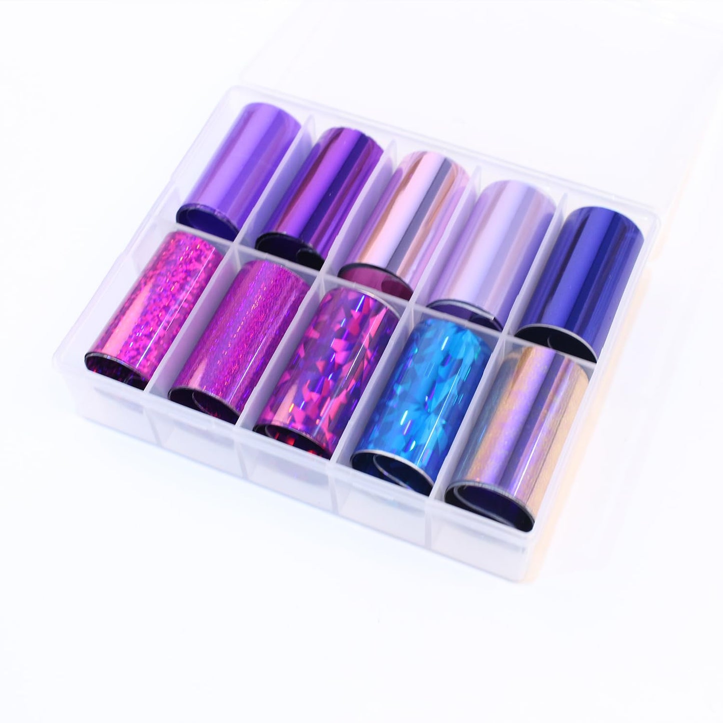 DANNEASY 20 Roll Iridescent Nail Foil Transfer Holographic Nail Foils Sheets Rose Neon Nail Stickers Starry Sky Metallic Nail Art Foil Cellophane Glitter Nails Design 3D Nail Decoration