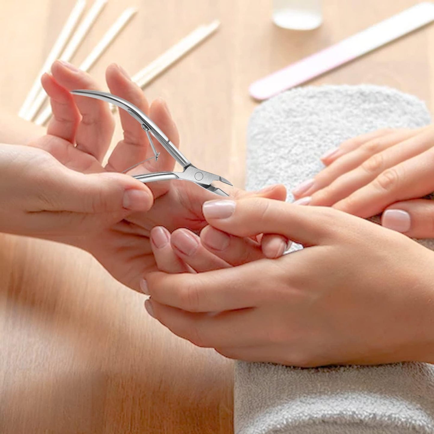 Japior 8 Packs Cuticle Trimmer, Cuticle Nippers Professional Stainless Steel Cuticle Cutter Clippers Cuticle Remover, Pedicure Manicure Tools for Fingernails and Toenails
