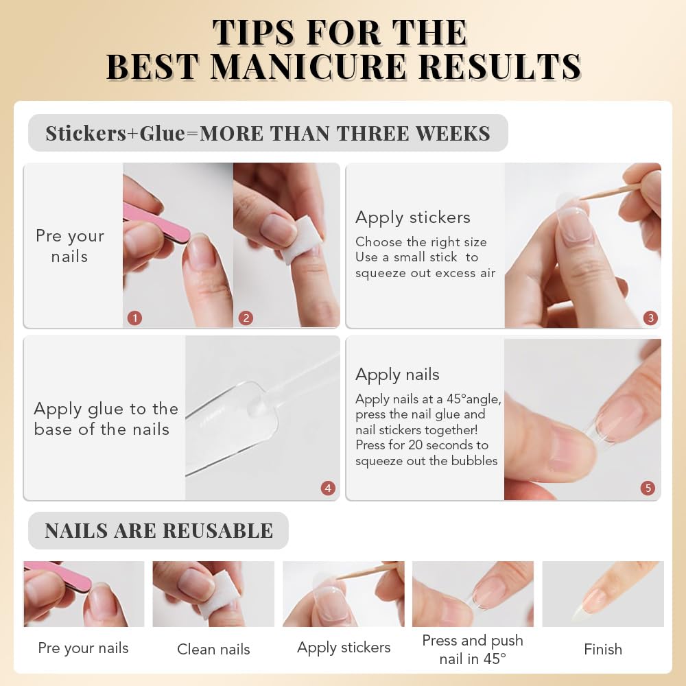 XZMeiLun Cat Eye Nude Smile Press On Nails Medium Almond, Designer Reusable Acrylic Fake Nails with Glue, Glossy Soft Gel Nails Wedding and Party, Stick On Glue On Nails, Nails Press Ons for Women