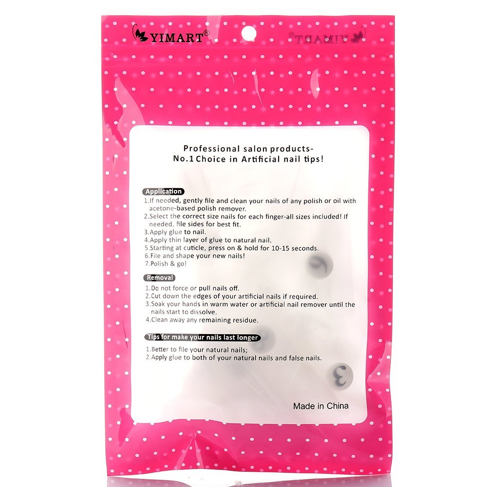 Yimart 500pcs/pack Stiletto False Nails Clear Oval Sharp Full Nail Tips ABS Acrylic UV Gel Full Cover Nail Art Tips Decoration Nails Salon (Clear)