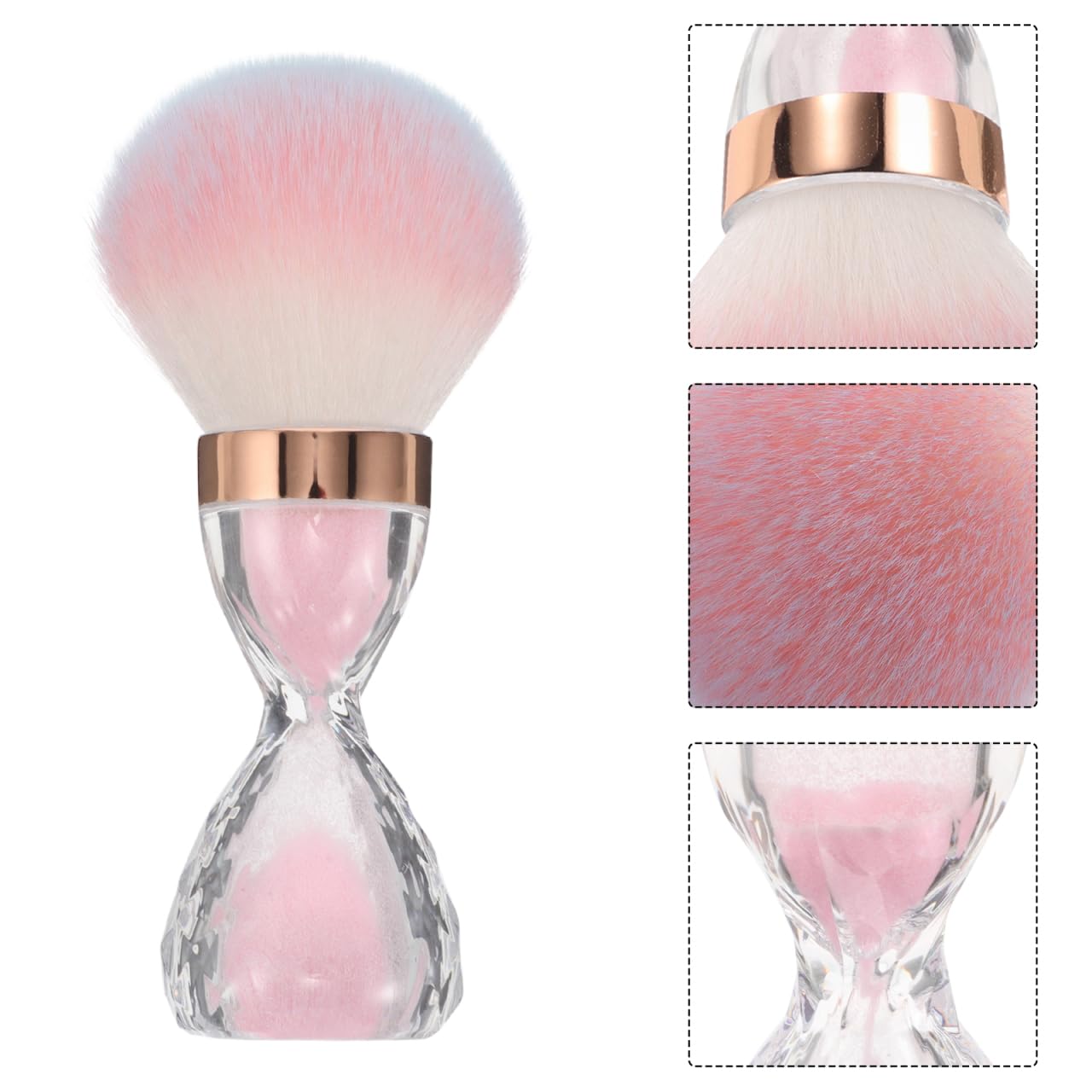 VINTORKY Nail Dust Brush Large Soft Bristle Cleaning Brush for Acrylic Powder Makeup and Nail Art with Hourglass Design Portable for Home and Salon Use