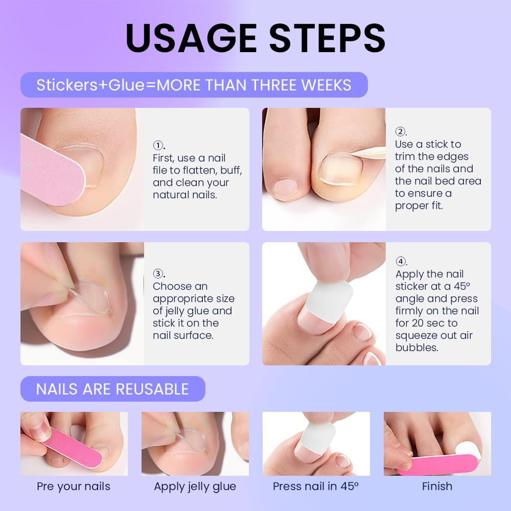 evpct Dusty Rose Press on Toenails Square for Women Gift, Pink Glossy Square Fake Stick Press on Toe Nails, Soft Stick on Toenail Set with Kit, Lightweight Perfectly Fit Full Cover Fake Toenails 32Pcs