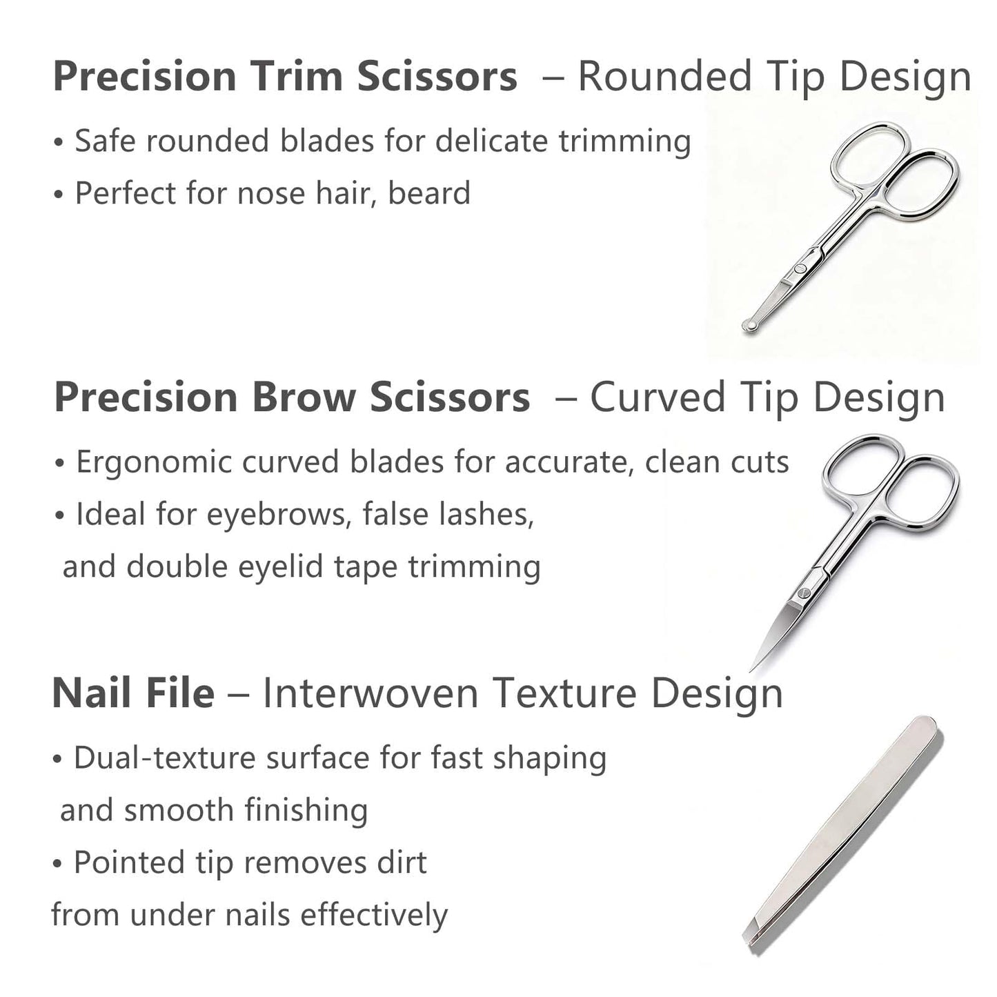 13-Piece Manicure Set, Stainless Steel Nail Clippers Kit with Leather Case, Manicure & Pedicure Nail Care Tools for Women & Men, Portable for Travel & Gift