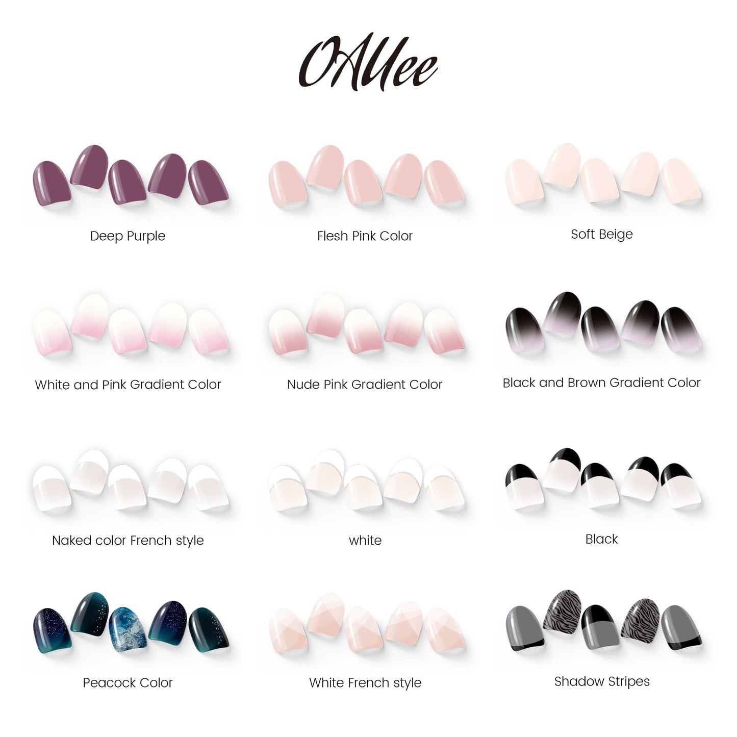 OAUEE Semi Cured Gel Nail Strips | Gel Nail Stickers with UV Light Required | Salon Quality, Easy Application and Removal(Colorful Faces)