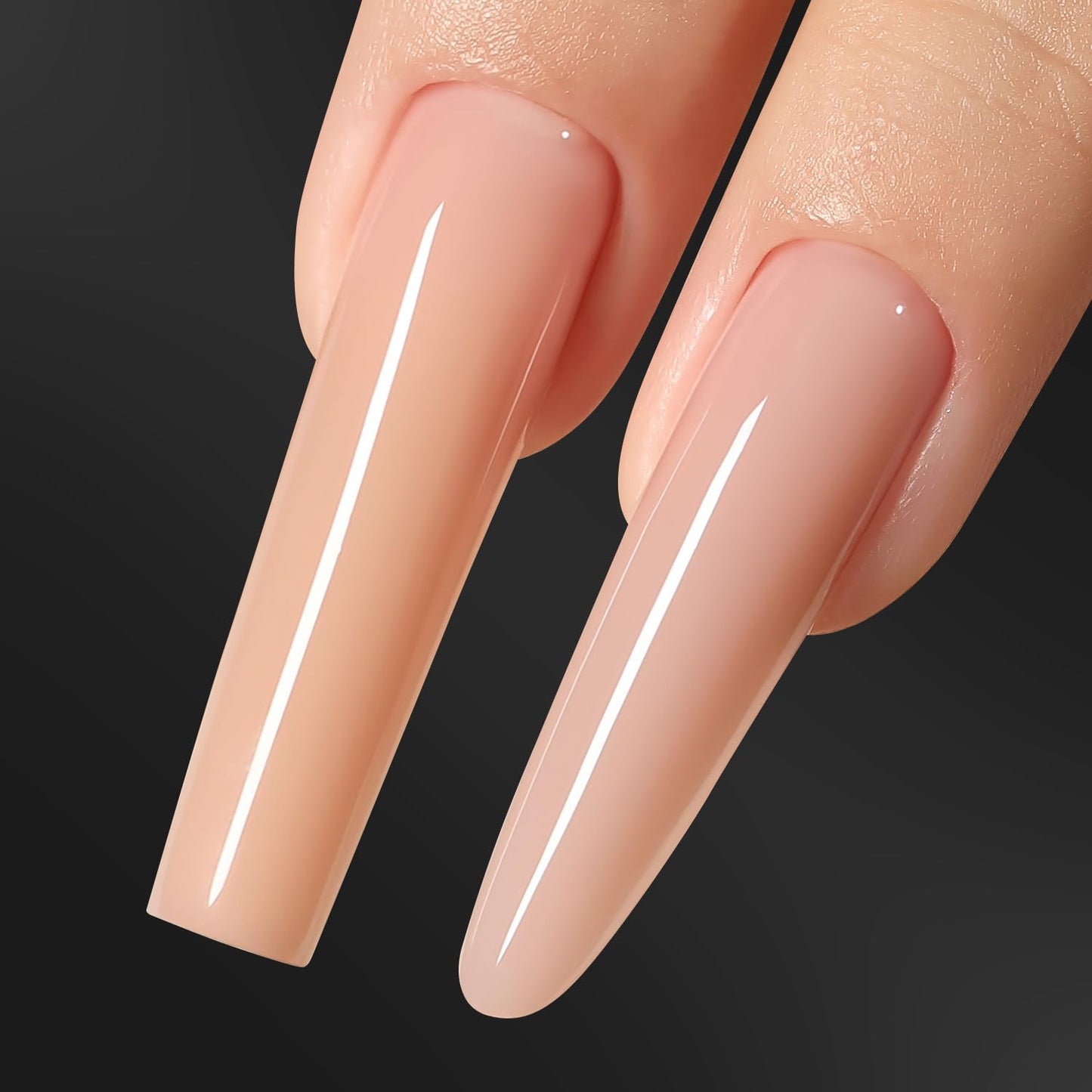 240Pcs Sandwich Nails Dual Forms,Nail Mold for DIY Quick Nails Extension, 15 Sizes Clear Plastic Form for Salon Manicures at Home(ZM-W555-Long Coffin)