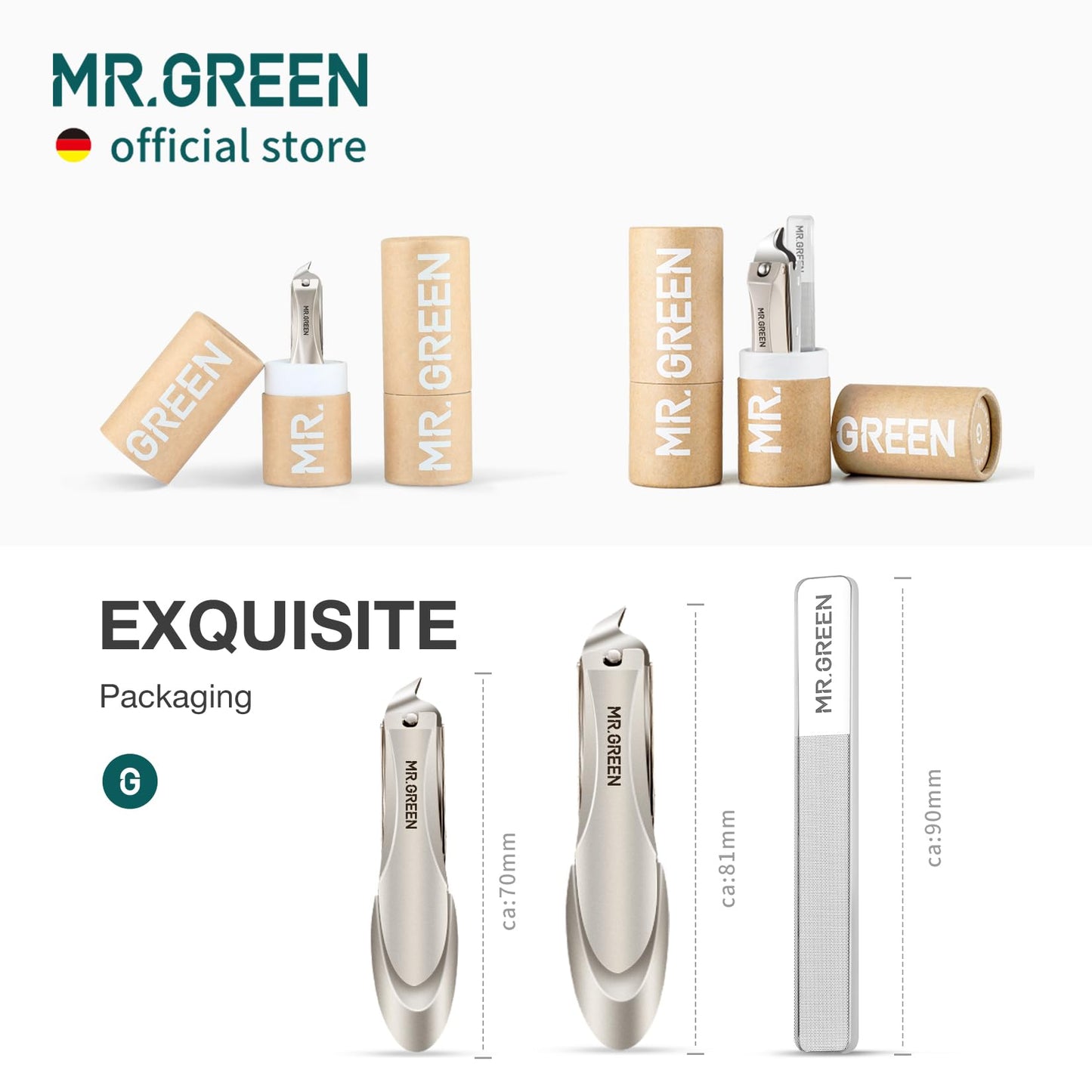 MR.GREEN Slanted Edge Nail Cutting Clippers Cuticle Nippers Tool Stainless Steel Dead Skin Oblique Tip Trimmer Manicure Scissors (Mr-1115 (Large))