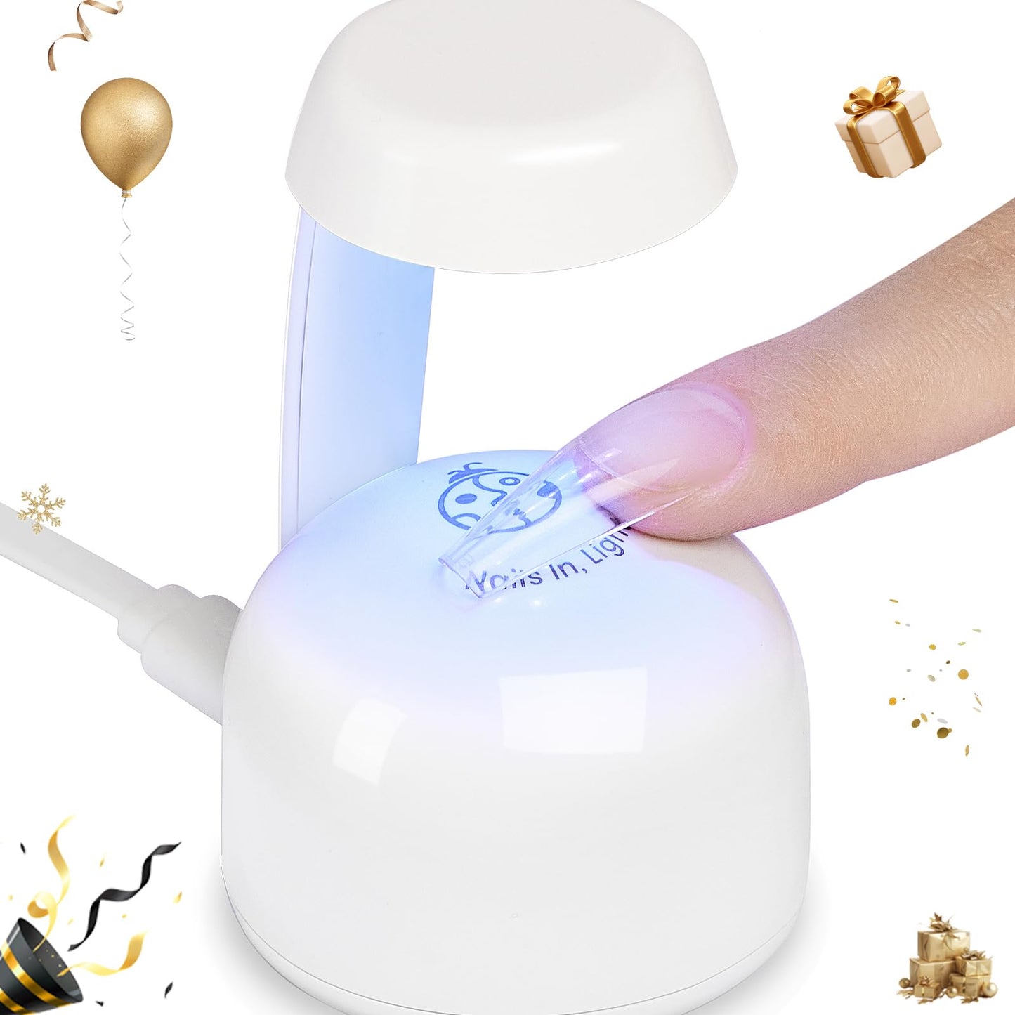 Beetles Mini Uv Light for Gel Nails Flash Curing Innovative with Smart Sensor for Easy and Fast Extension System, Portable Manicure Uv Led Light for Gel Nail Polish Diy