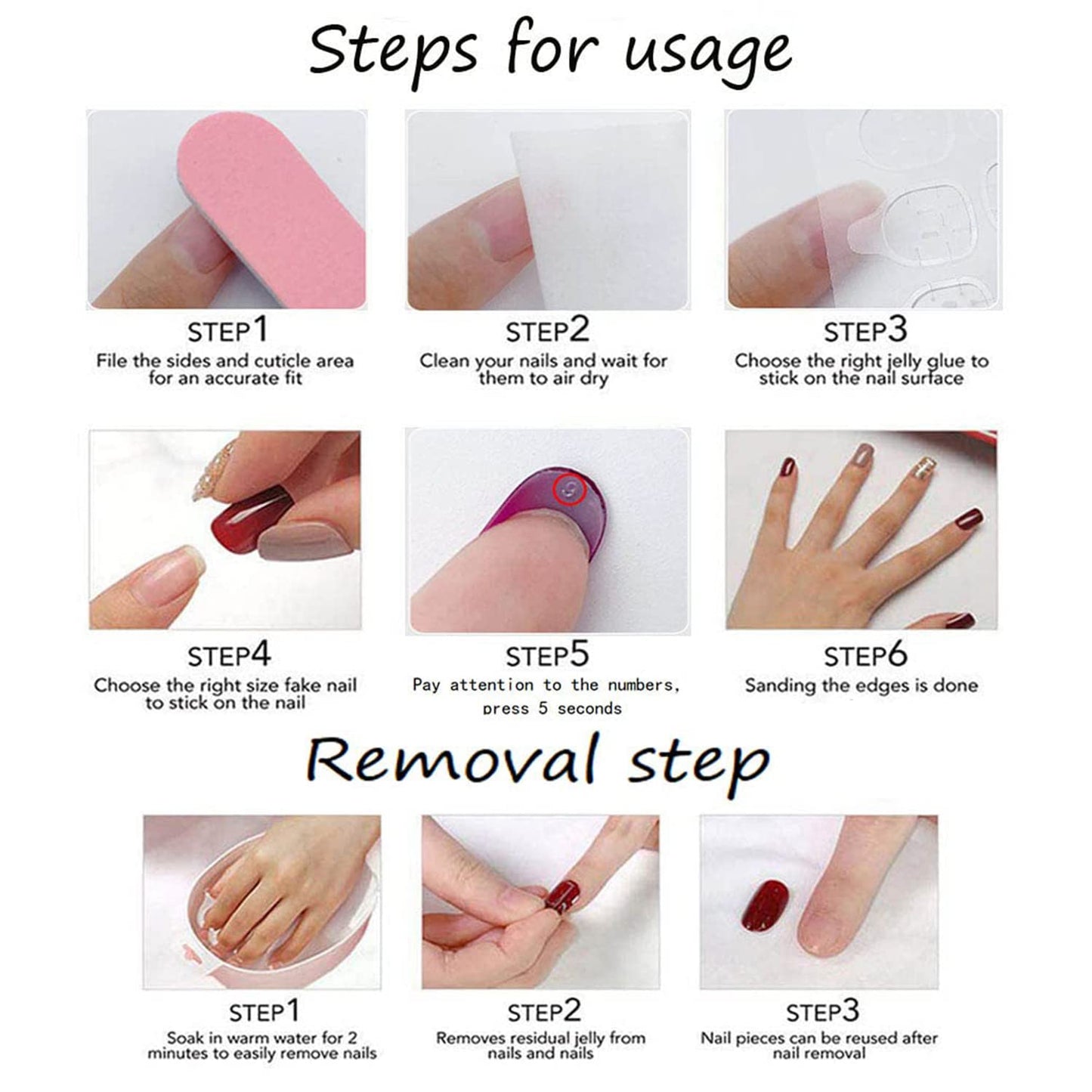 Independence Day Full Cover Coffin Shape False Nails, Press on Nails Short Square, Glue On Nails with Patriotic Designs, Women Acrylic Fake Nails for July 4th, Artificial Reusable Stick on Nails