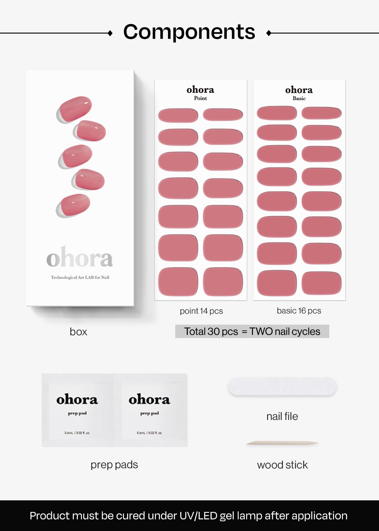 ohora Semi Cured Gel Nail Set of 2 (N Cream Cotton & N Juliet) - Professional Salon-Quality Nail Care - Easy to Use, Comfortable Curing, and Easy to Remove