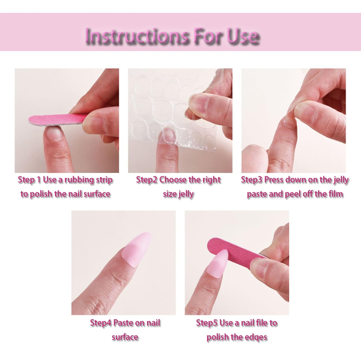 French Tip Press on Nails Medium Almond Acrylic False Nails Nude Ombre Blue Fake Nails Flower Gilding Full Cover Stick on Nails for Women Manicure Decoration 24Pcs
