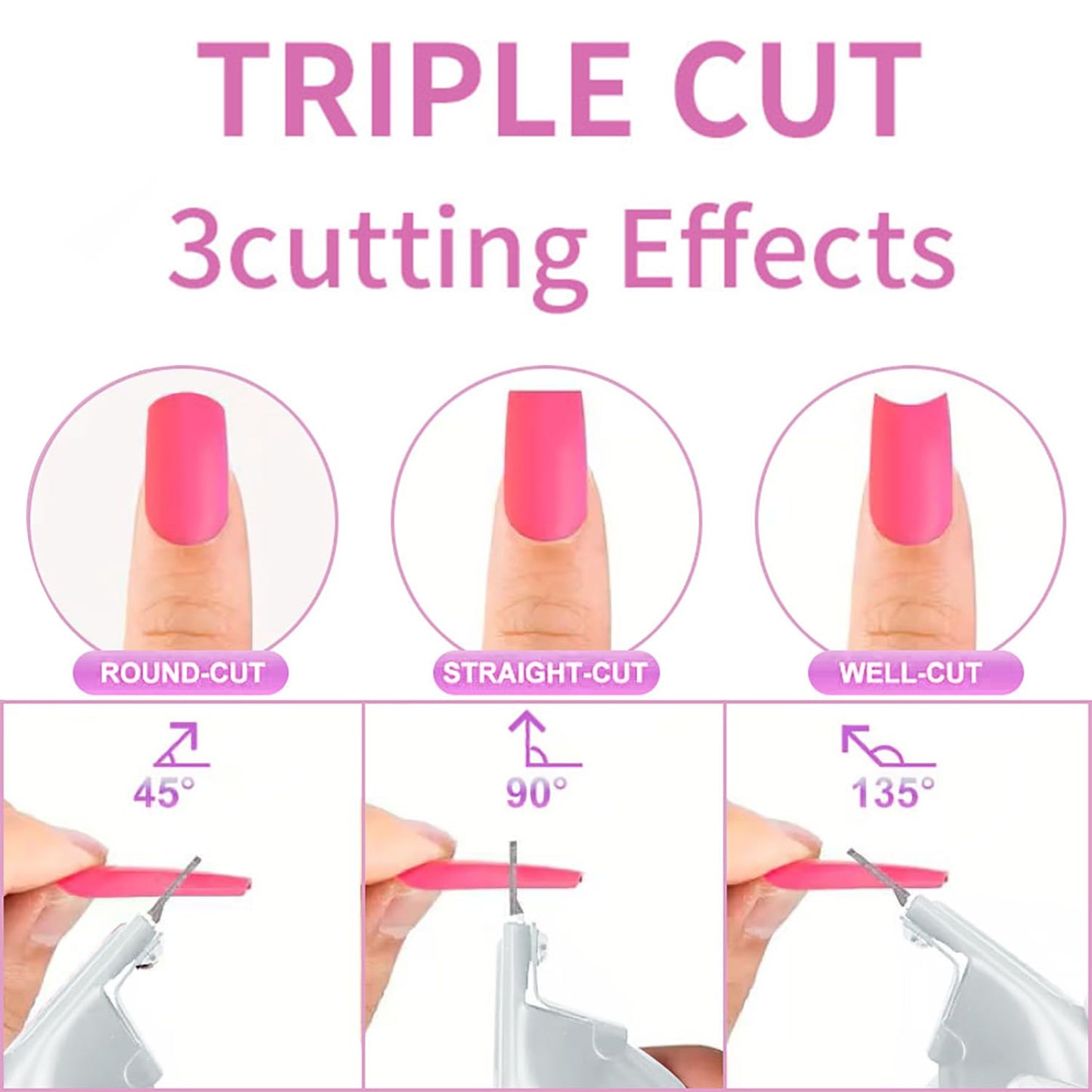Iridescent Acrylic Nail Clipper with 20Pcs Magnets Set - Professional Stainless Steel False Nail Tip Cutter & Magnetic Nail Art Tool Kit for Manicure, Salon & DIY Nail Art