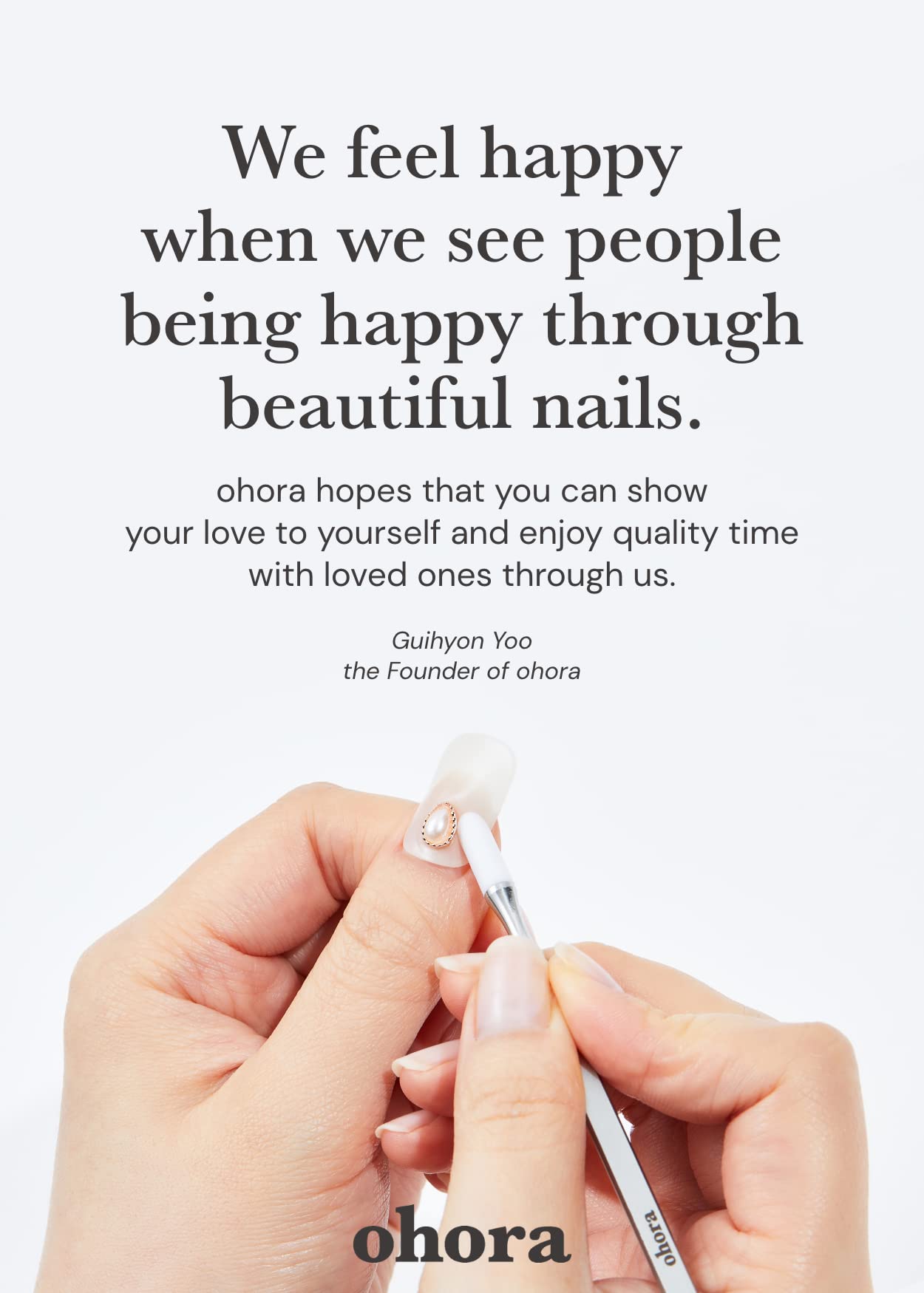 ohora Semi Cured Gel Nail Strips (N Cream Light) - Nude, Solid, Works with Any UV/LED Lamps, Salon-Quality, Long Lasting, Easy to Apply & Remove - Includes 2 Prep Pads, Nail File & Wooden Stick