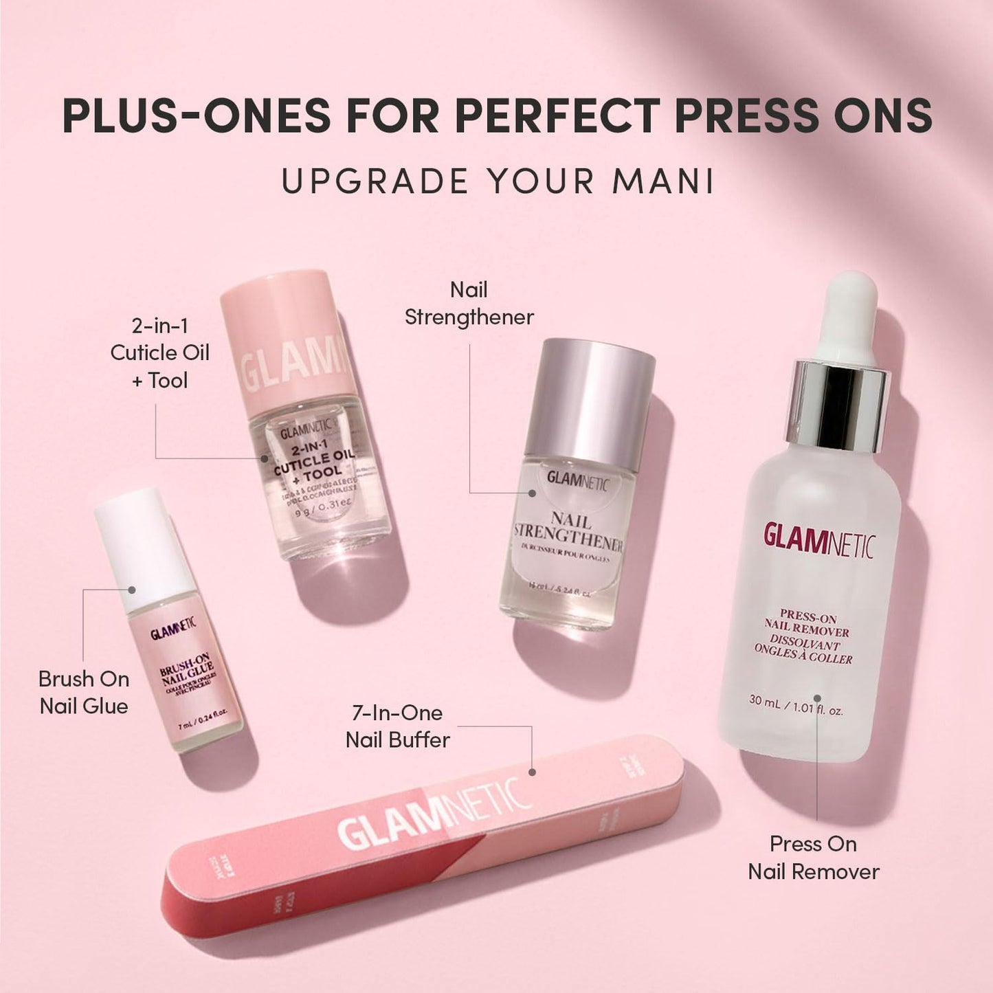 Glamnetic Quick Press Mani - No Glue Press On Nails, Just Peel and Stick, Almond Extra Short Nails, Mess Free, Salon Quality Stick On Nails, Ocean Prism | in 15 Sizes - 30 Nail Kit | Gift For Mom