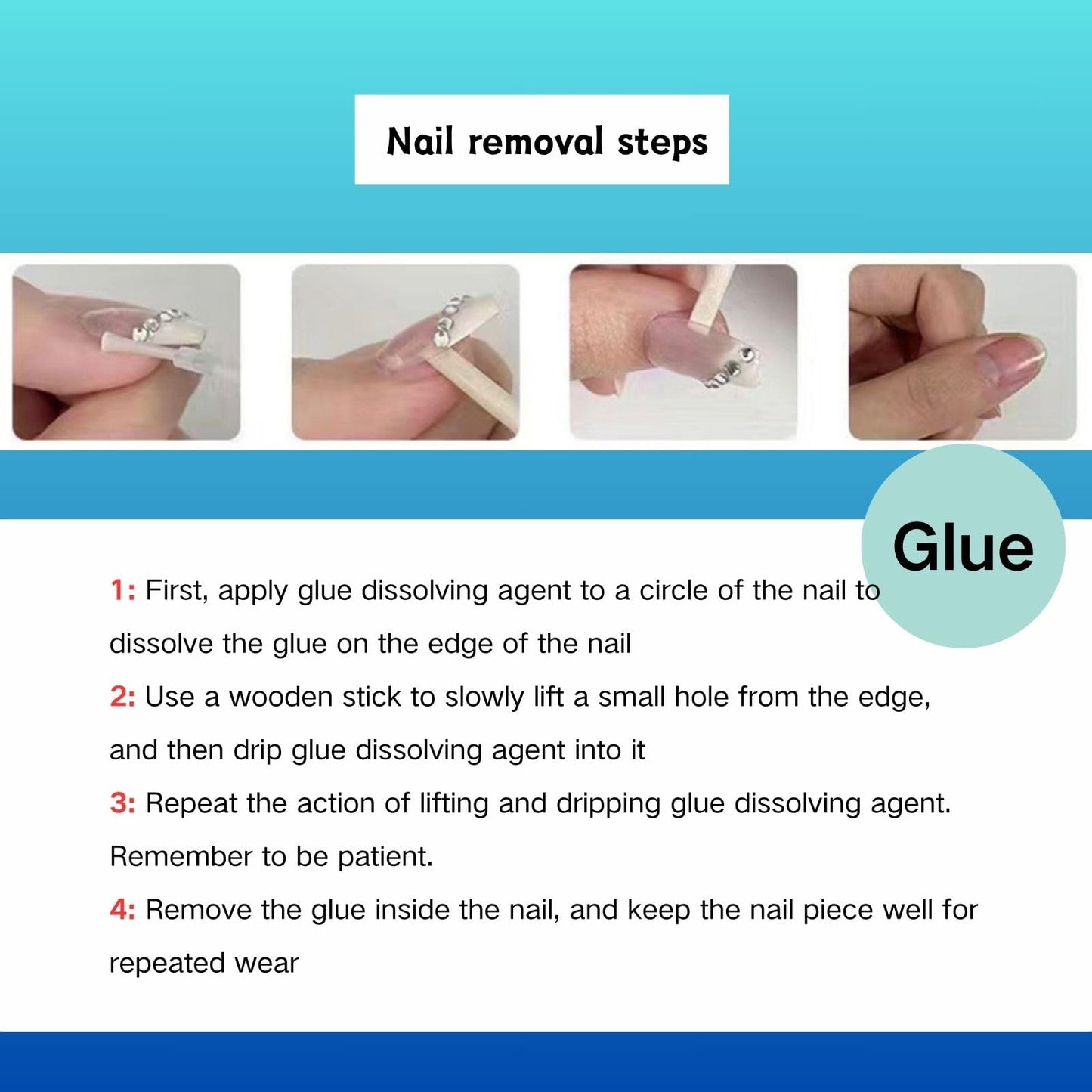 RENBING handmade press on nails short coffin,fake nails with designs,10 pcs high hardness acrylic nails press ons,3d cute false nails for women-Mermaid Ocean(M)