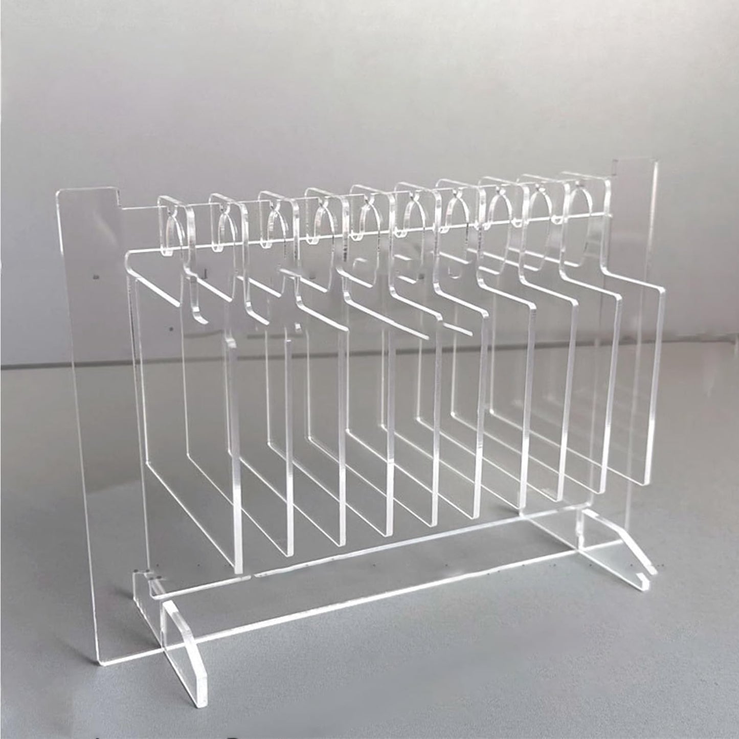 Hapivida 2Pcs Nail Art Display, Acrylic Hanging Transparent Nail Hanger Display Stand Nail Sample Display Stand with 10pcs Hanger