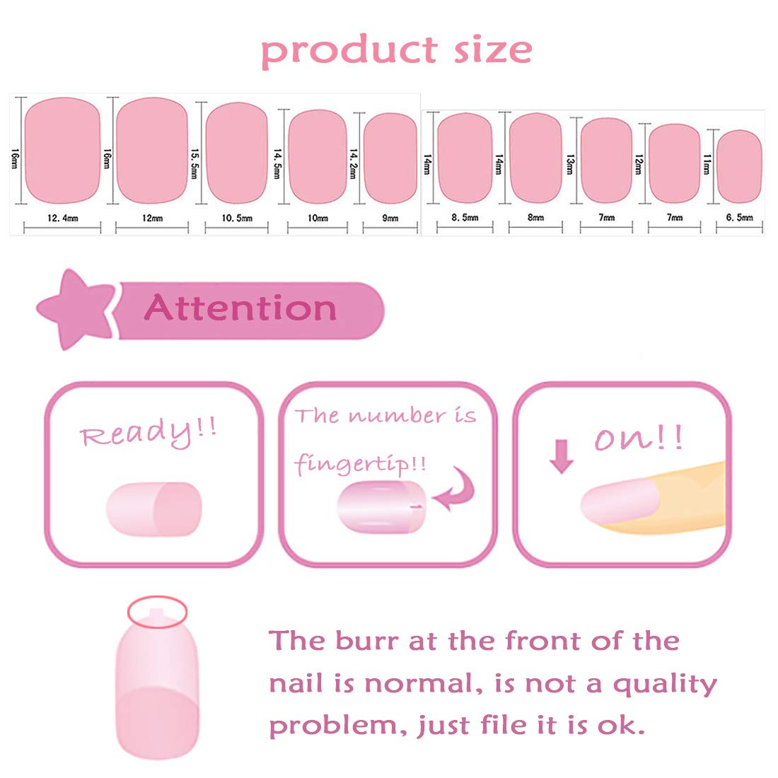 Laza 120pcs Children Nails Girls Press On Artificial Nail Tips Pre-glue Full Cover Short Cute False Nail Kits Lovely Christmas Gift for Children Kids Little Girl Nail Art Decoration - Pinky Lady