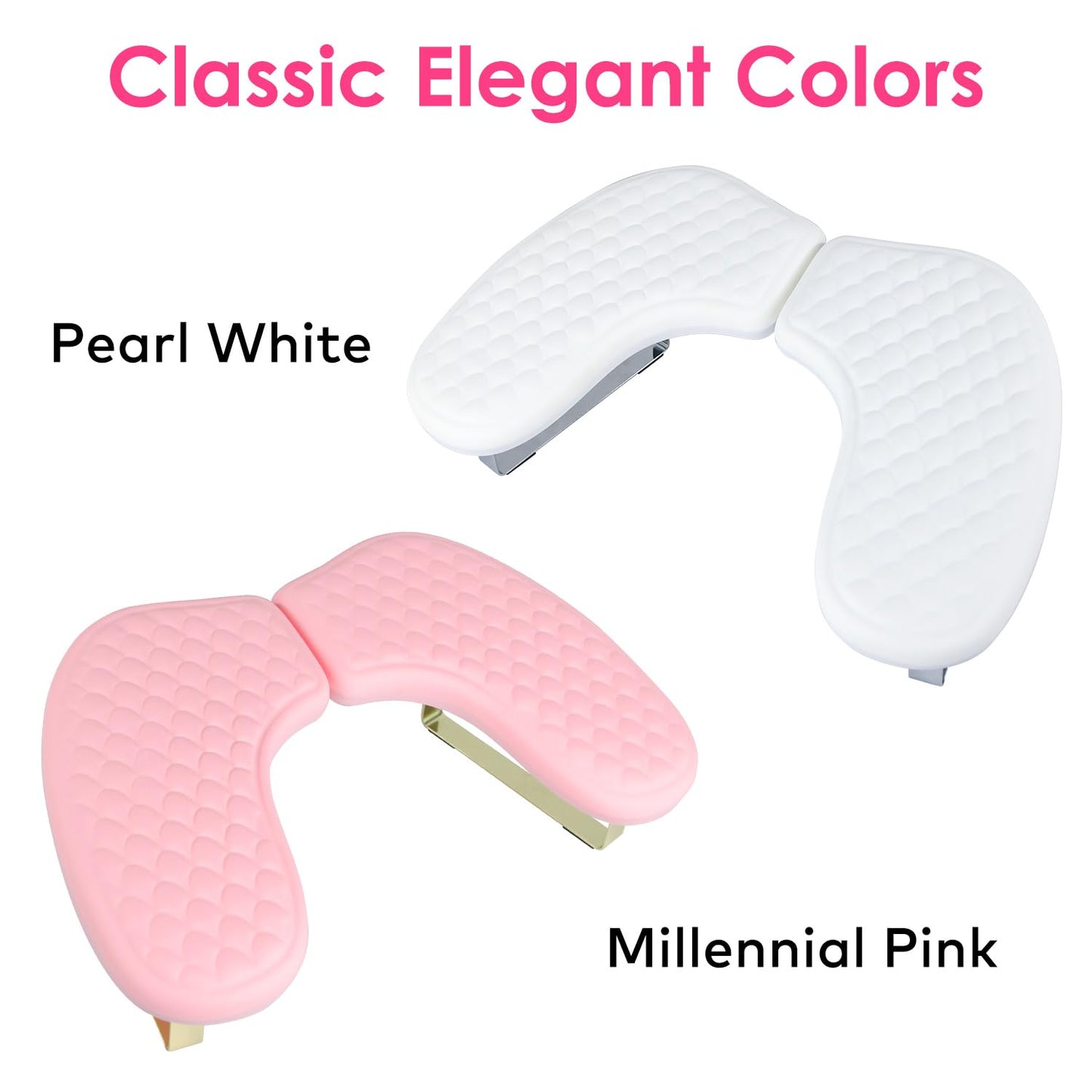Nail Arm Rest for Nails Tech, BORNBYME Update PU Leather Fish Pattern U-shaped Hand Nail Stand Rest for Manicure, White