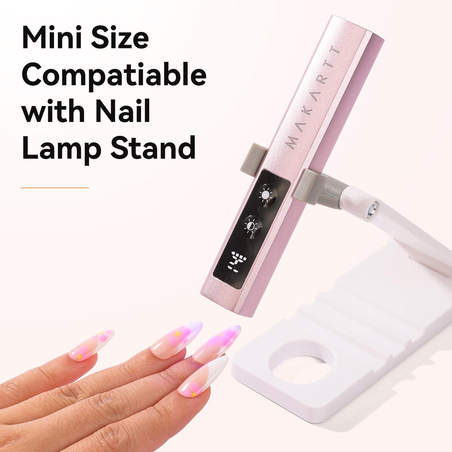 Makartt UV Nail Lamp, Handheld Flash Cure Lamp with Painless Mode Rechargeable Portable Nail Light 800mAh with LCD Display & 3 Timers for Home & Salon(Rose Gold)