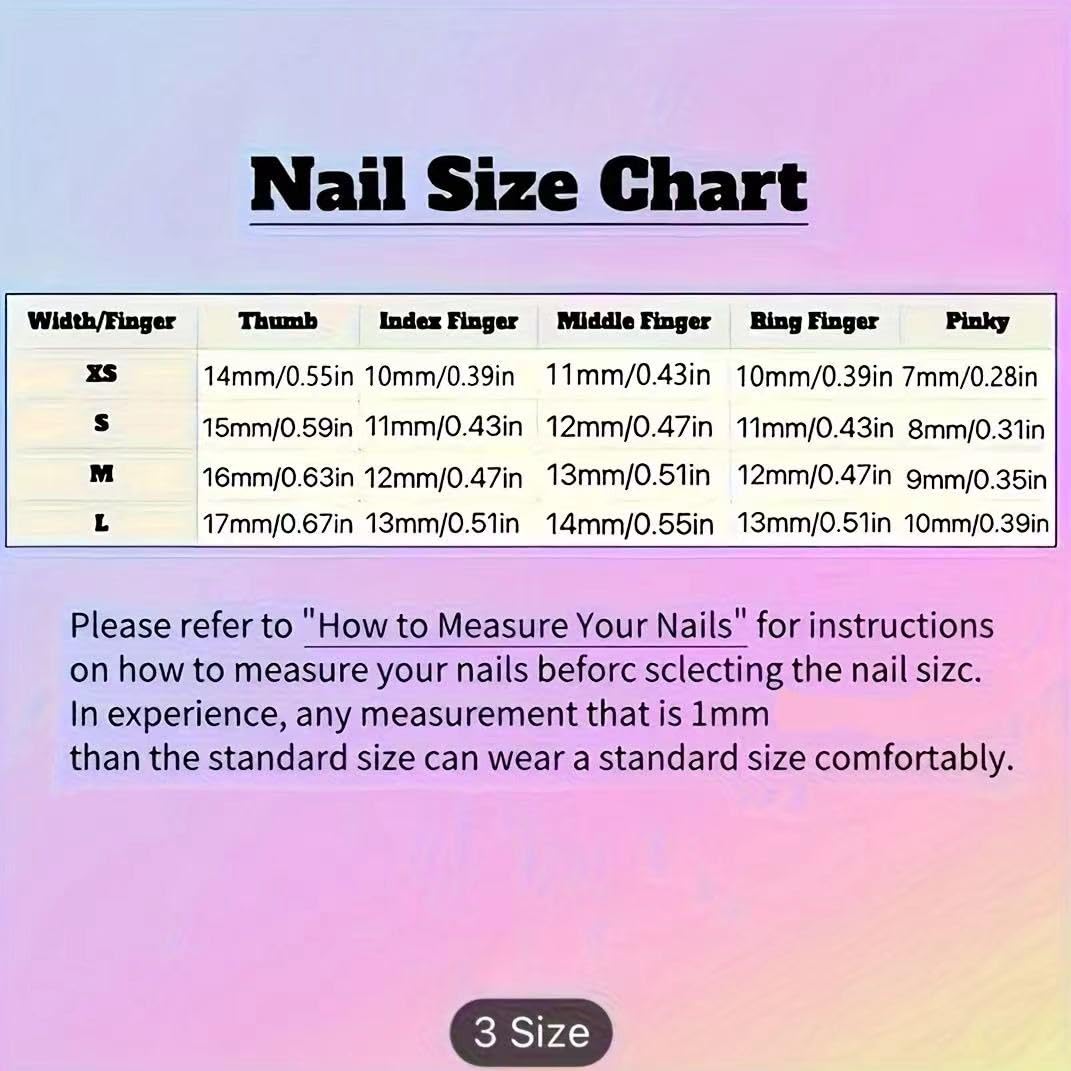 Press on nails,JC Handcrafted Press On Nails Kit, Short Length Nail Press Ons, Durable, Easy Application, Stylish Impress Press On Nails,Perfect for Daily Wear & Special Occasions (S53, M)