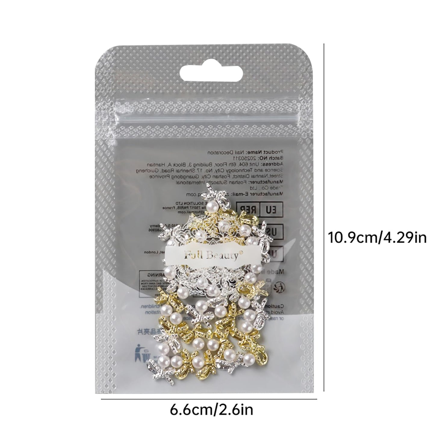 CJDLTS Bow with Pearl Nail Art Accessories Mix Stereo Matel Nails Decoration 30 Pcs Gold & Silver Sweet Bow with Pearl Nail Supplies Suitable Women Daily Manicure Decoration