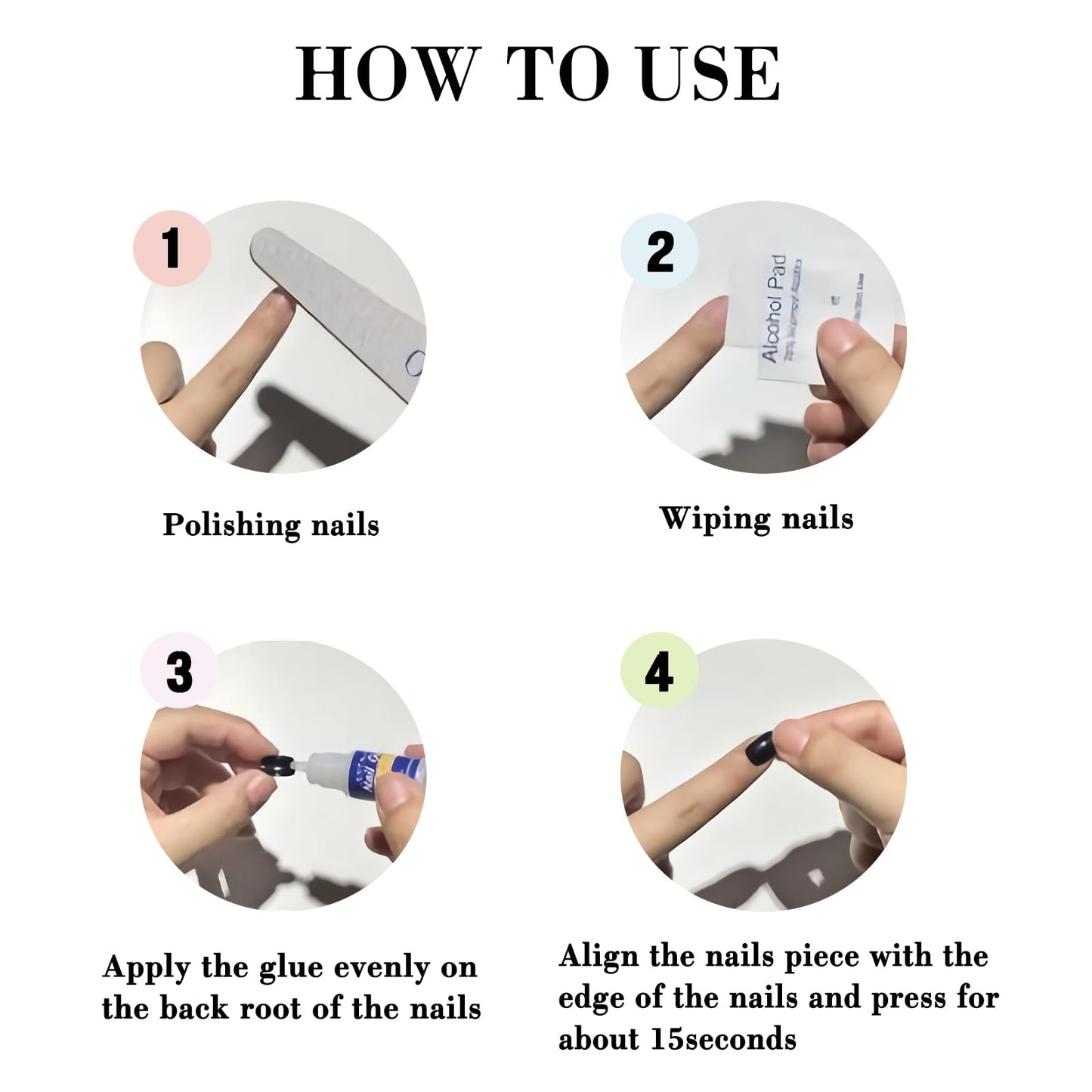 IMRAIN Press on Nails Long Stiletto Fake Nails Nude Glossy Glue on Nails Full Cover Goth Nail Supplies DIY Acrylic False Nails for Women Girls 24Pcs