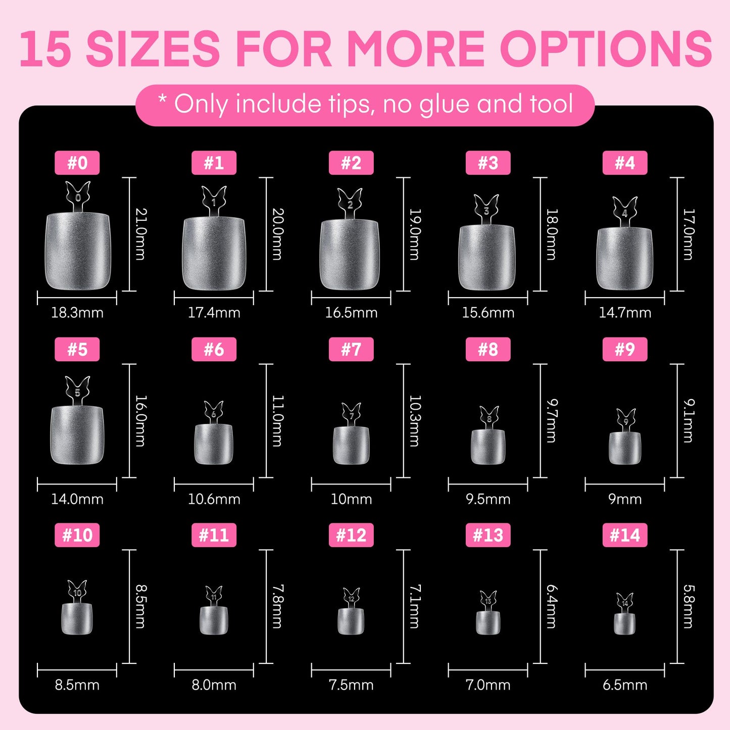 UNA GELLA Square Toe Nail Tips For Big Toe, 504Pcs 15Sizes Soft Gel Full Cover Toe Nail Tip Pre-buff Fake Acrylic Toes Nail Press Ons Soak Off Pedicure For Nail Extensions Home DIY Nails Salon