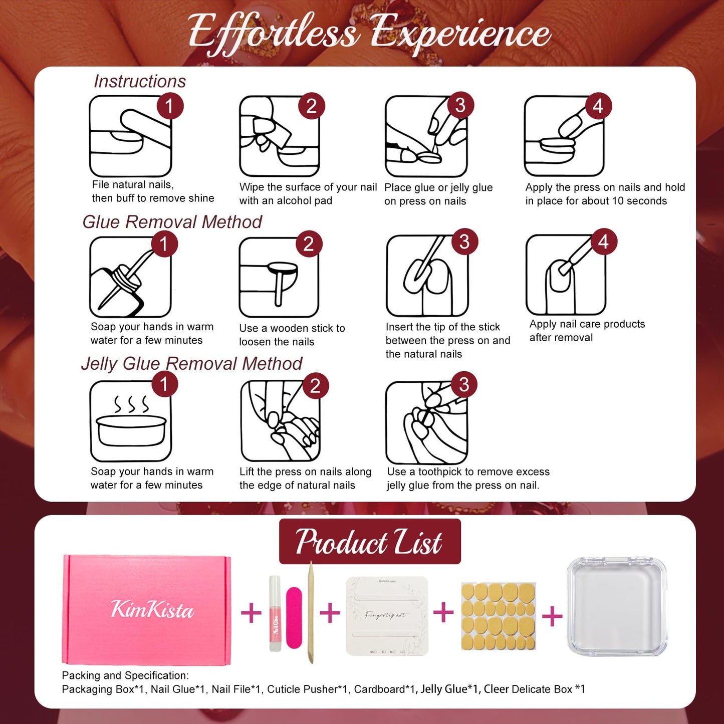Handmade Acrylic Press On Nails Almond, Red Press On Nails Medium, Ombre Blush 3D Nails Red Chrome Cherry Bow Heart For Women Gift, Reusable Stick On Fake Nails Kit With Nail Glue(Crimson Cutie-M)