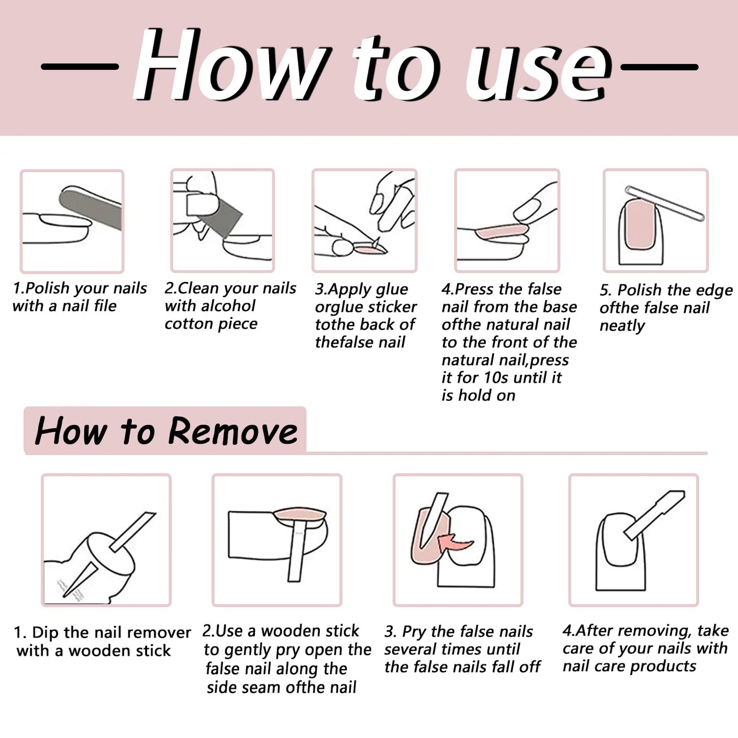Handmade Press on Nails French Medium Almond Fake Nails with 3D Flower Pink Red Gradient Design Gold Maple Leaf False Nails for Girls Manicure Art Decoration Accessories (Size S)