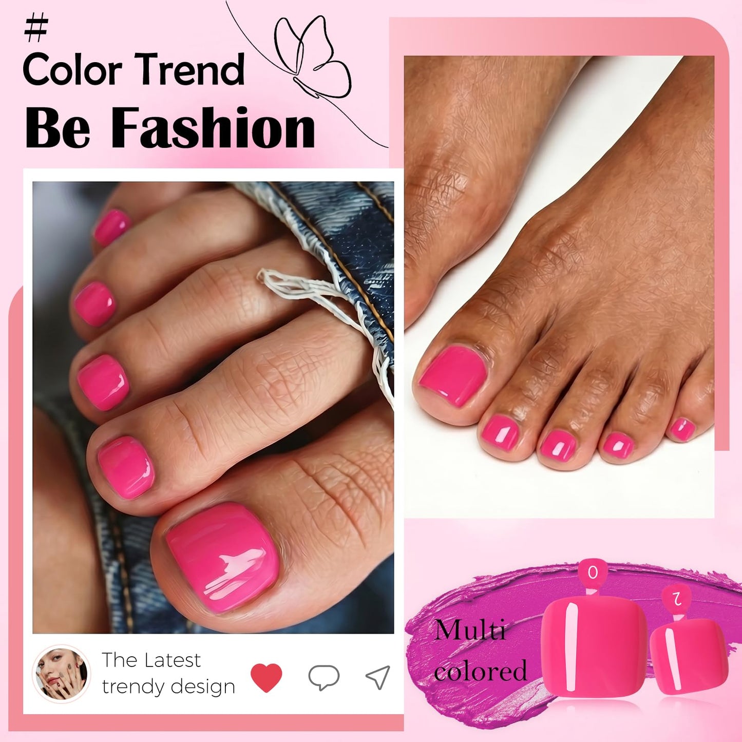 120pc Press on Toenails Women Fake Toe Nail Press ons,Rose Pink Acrylic Toenail Press ons Toes Nails Fake Toenails Glue on Toe Nail Tips 12 Sizes Toe Press-on Pedicure Presson False Nails for Feet