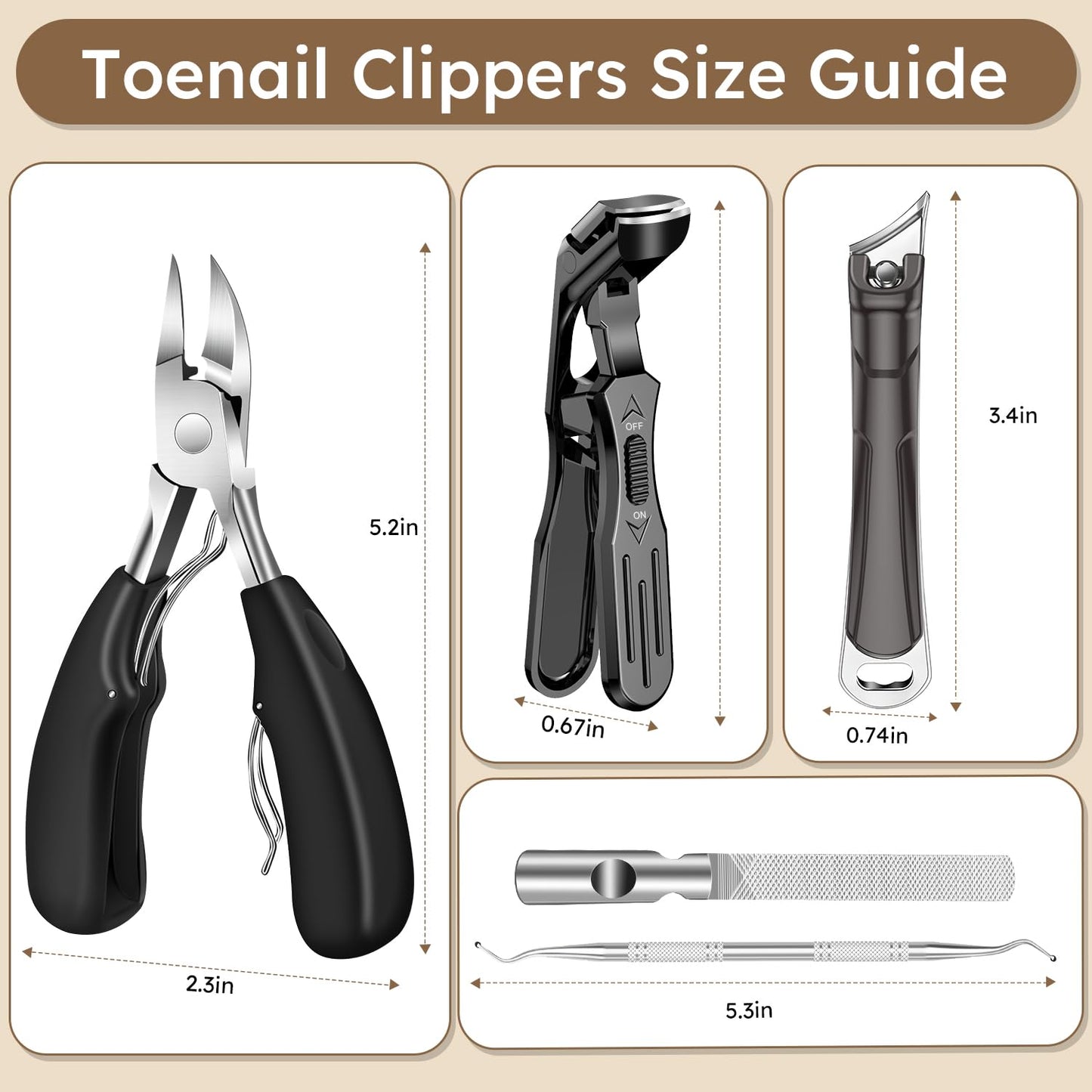 Professional Toenail Clippers for Thick Nails for Seniors,Large Angled Head Toe Nail Clippers with Wide Opening Catcher, Eagle Beak Nail Clippers for Ingrown Toenail,Slanted Nail Cutters for Men Women