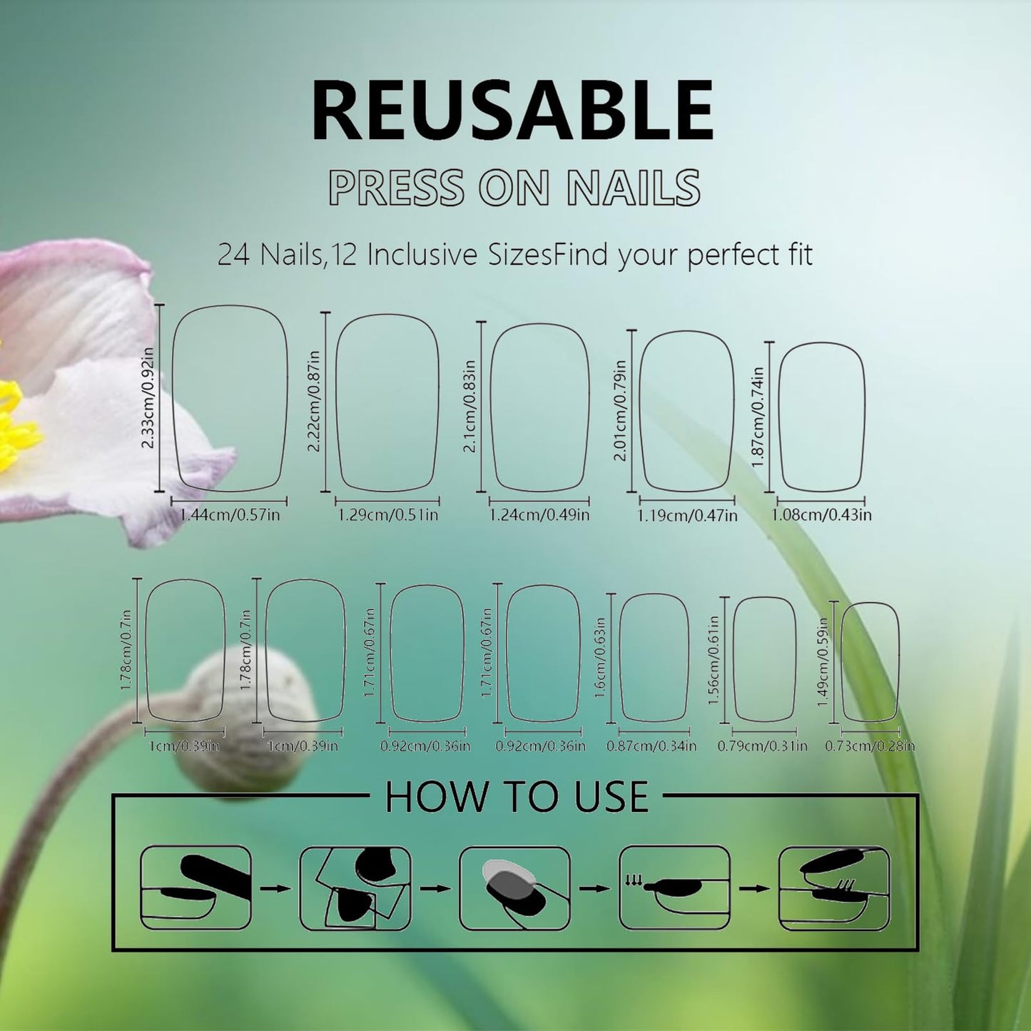 24Pcs Summer Sea Press on Nails Beach Acrylic Medium Coffin Fake Nail Coconut Palm Gel Glue on Nail Glossy White French Tips False Nails Curve Stick on Fingernails for Coquette Women Girls