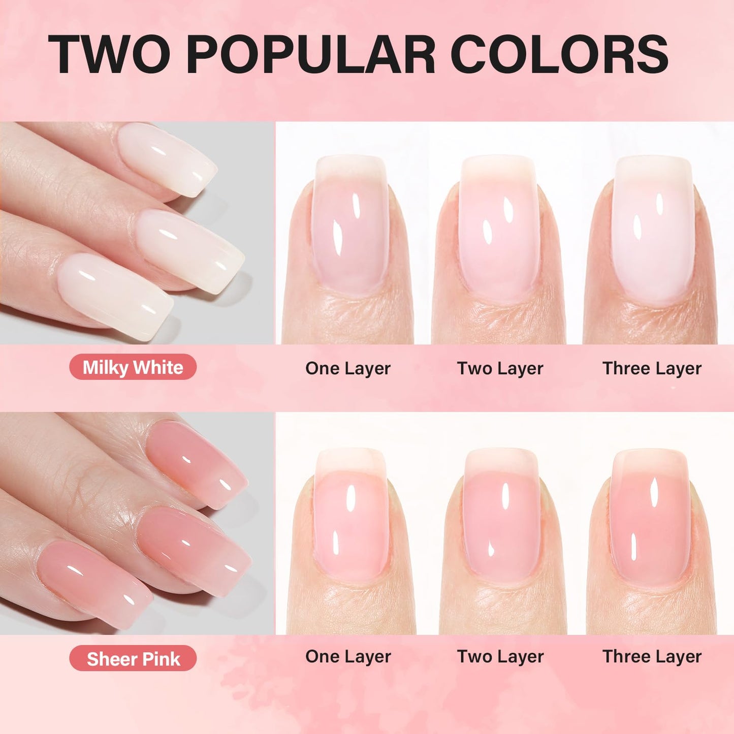 AILLSA Gel Nail Kit Short Coffin Nail Tips 240pcs with 2 In 1 Nail Glue Base Coat and Nail Dehydrator, False Nail Tips Kit with U V Light Top Coat for Beginners DIY Home Salon