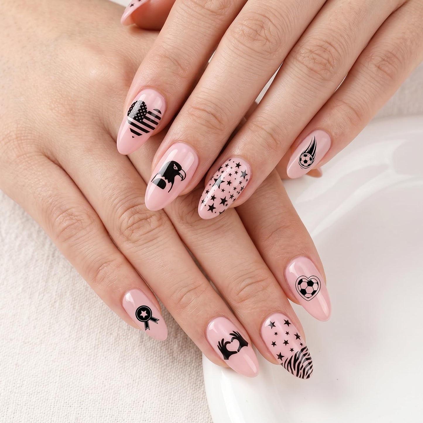 Biutee Nail Stamping Kit with 4 Soccer Nail Stamping Plates, Football Nail Stamp Set with Clear Nail Stamper & Scraper, Nail Art Stamping Plates for DIY Nail Art, Soccer Manicure & Salon Home Design